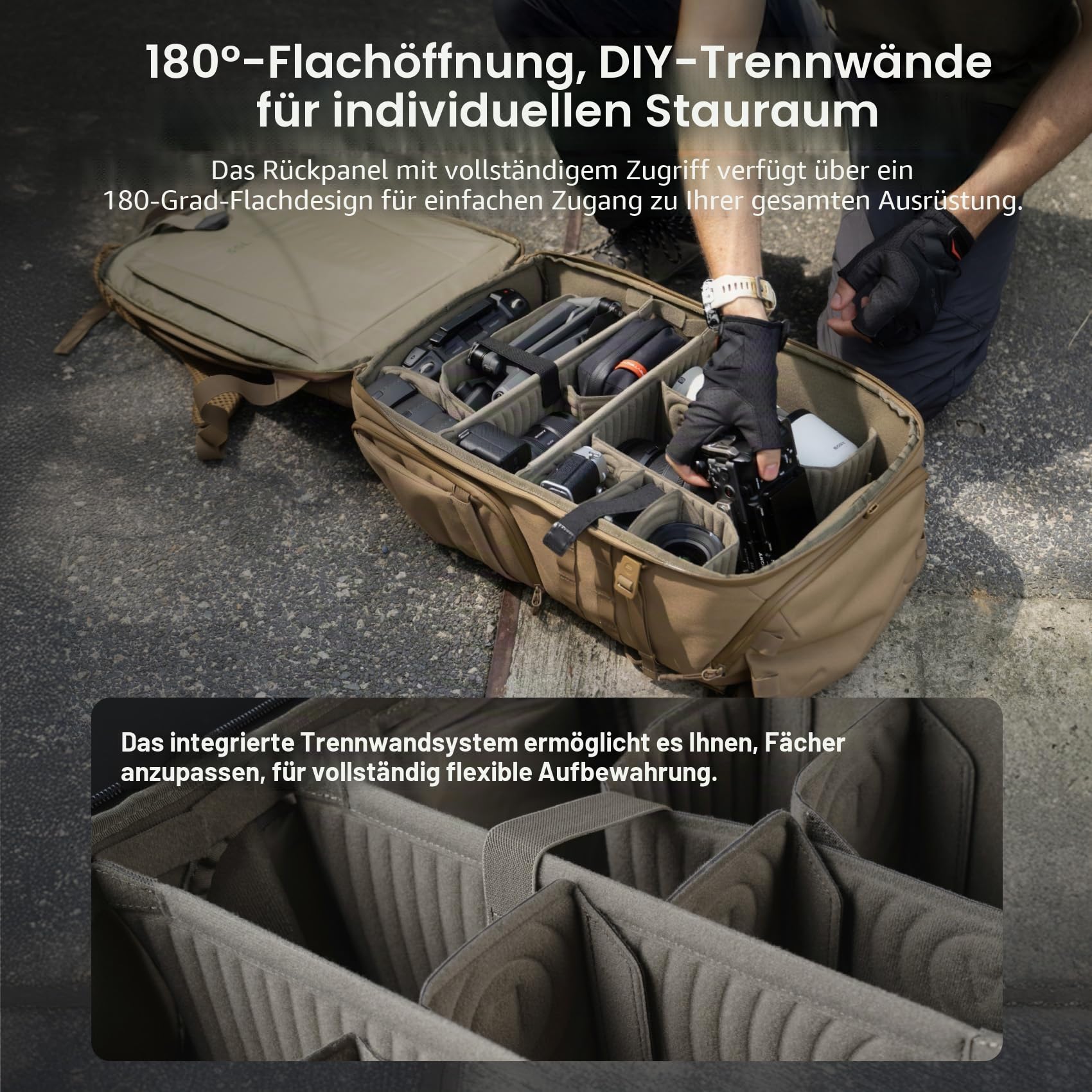 PGYTECH OneMo TAC Kamerarucksack 35L+ OneMo Kamera Hüftgurt