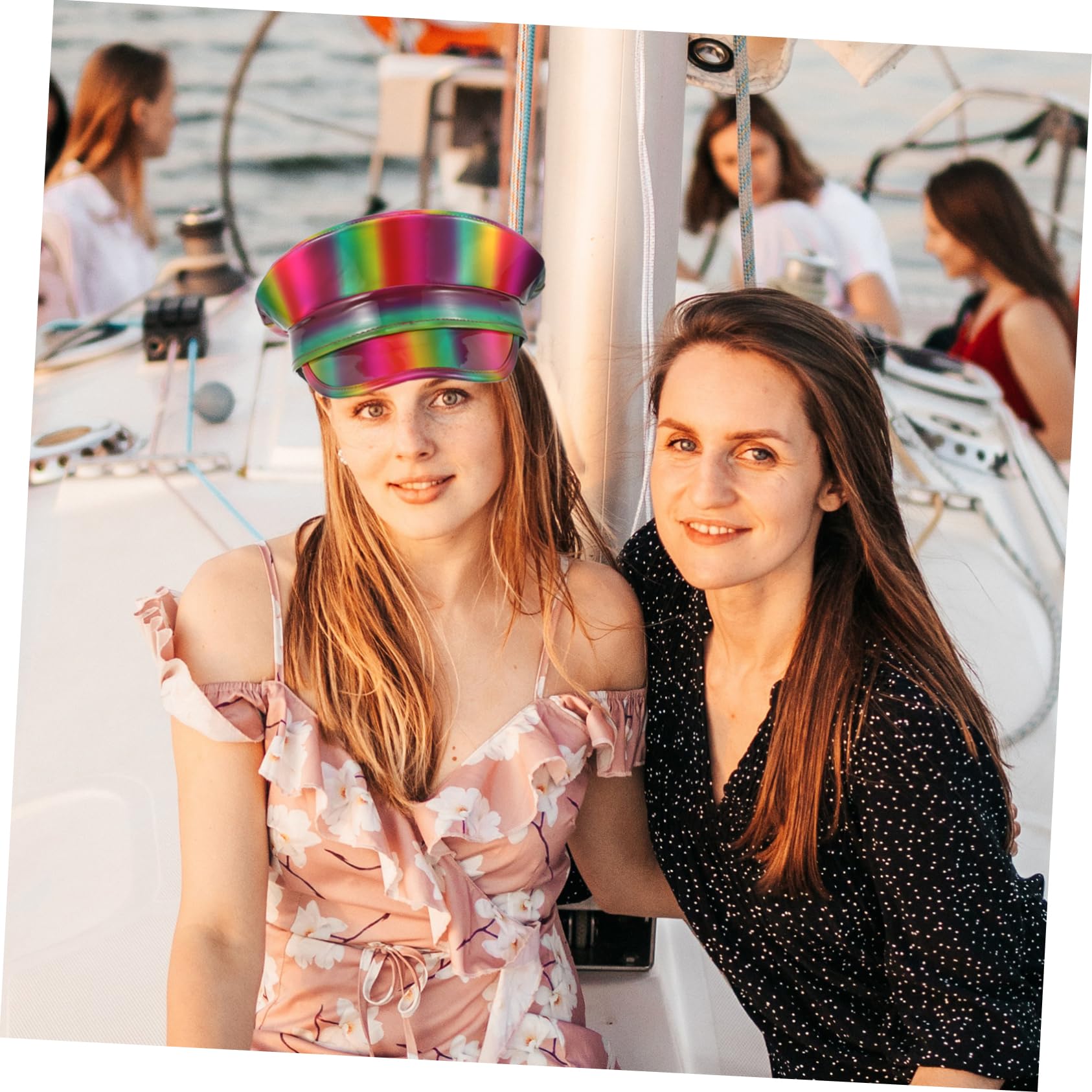 FRCOLOR Sombrero Colorido para Mujer de Cuero para Fiesta y Halloween | Diseño Creativo y Divertido, Ligero y Cómodo de Llevar, Adecuado para Fiestas Temáticas y Celebraciones