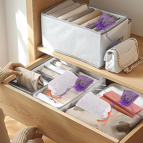 Miniatura 4 de Homode Bolsas de lavanda y bolsitas de cedro, paquete de 24 sobres de lavanda y chips de cedro para cajones y armarios, ambientador de aroma de