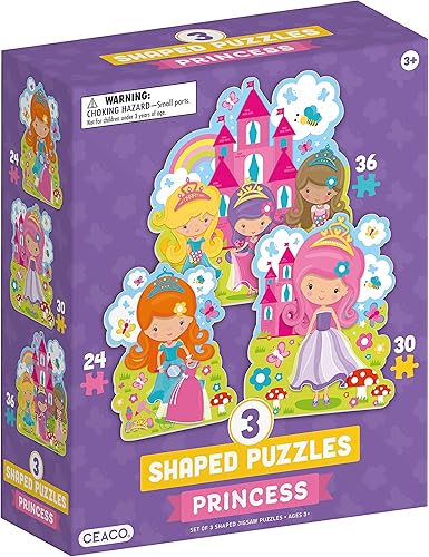 Miniatura 9 de Ceaco - Paquete múltiple 3 en 1 - Princesa - (1) 24 piezas, (1) 30 piezas y (1) rompecabezas de 36 piezas