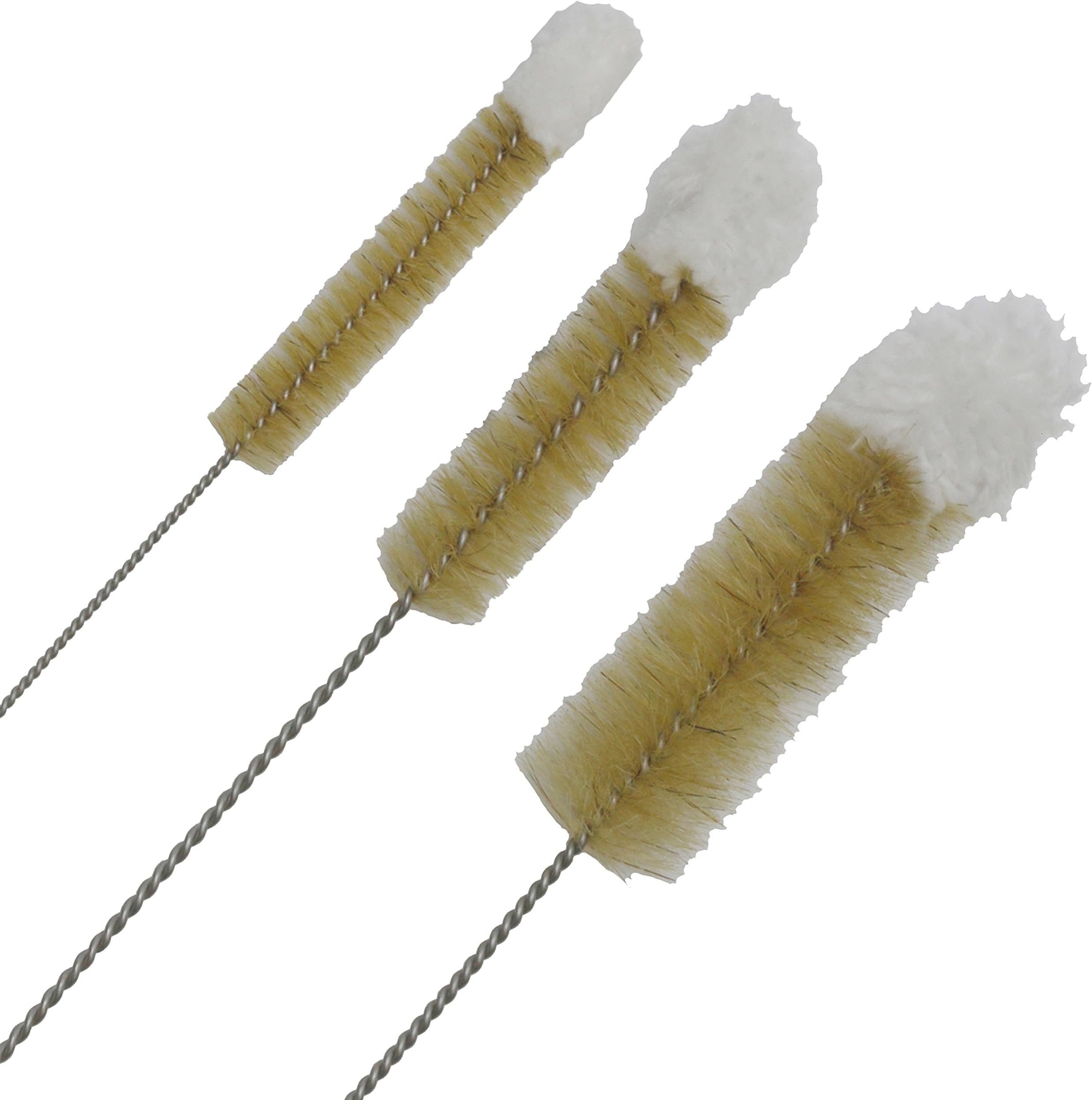TSNZ Bottle Brush Set of 3 Natural Boar Bristle Brushes, with Soft Tip, Small, Medium & Large sizes