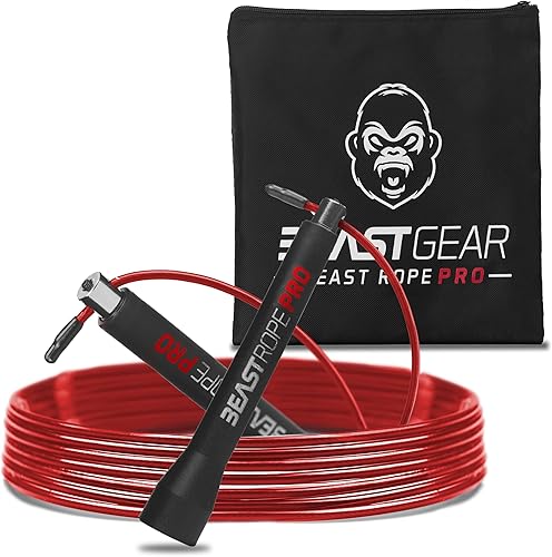 Beast Gear Pro Speed - Cuerda de saltar profesional para mujeres y hombres, cuerda de saltar para ejercicio, boxeo, artes marciales mixtas,