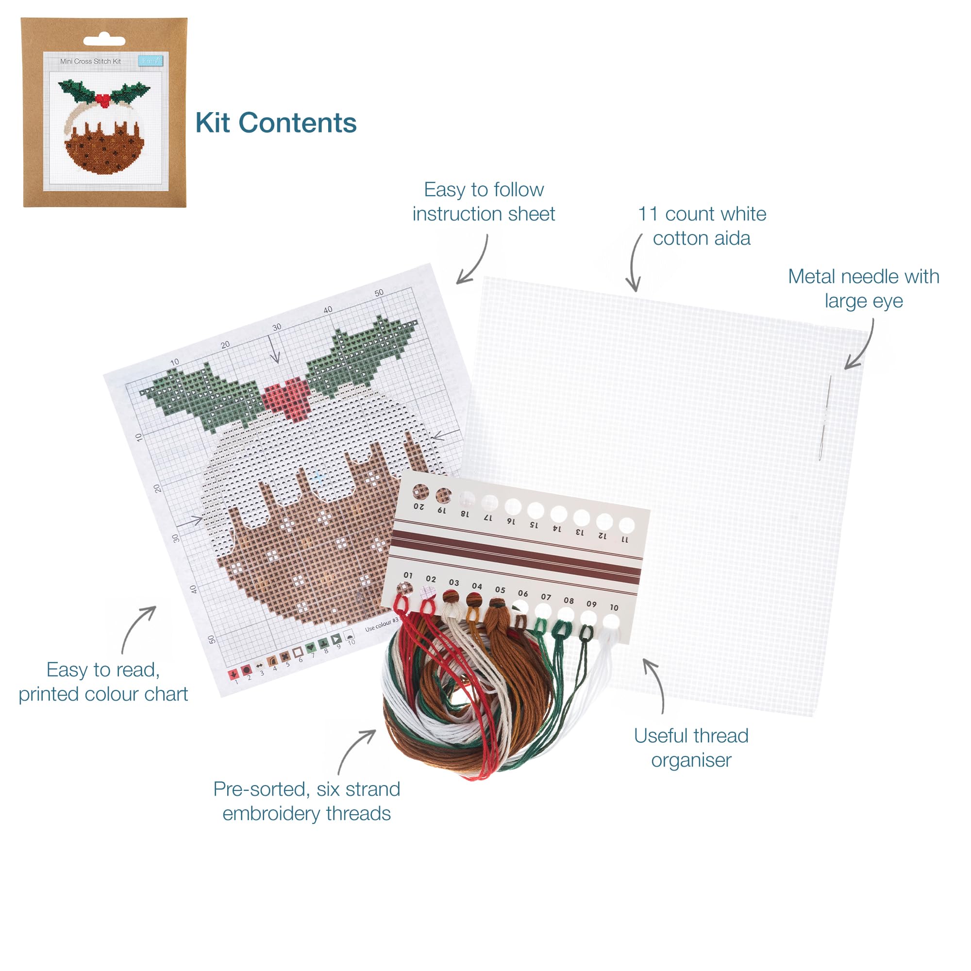 Mini Kit Point De Croix Girafe - 13 X 13 Cm - Trimits