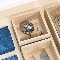 Vista 5 de iDesign - Organizador de cajones de madera de Paulownia renovable, 5 x 5 x 2.5 pulgadas, natural