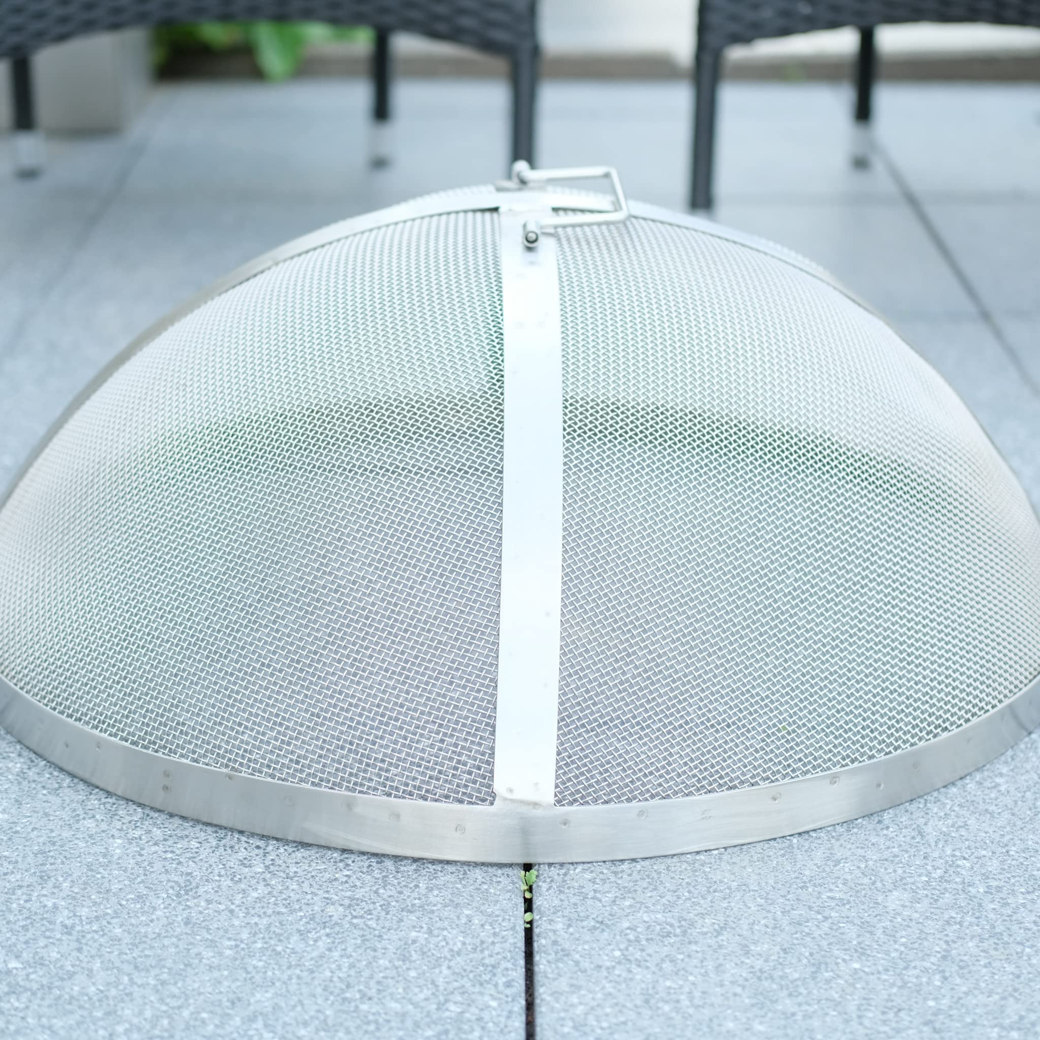 Parascintille in acciaio inox per braciere da fuoco, diametro 60 cm
