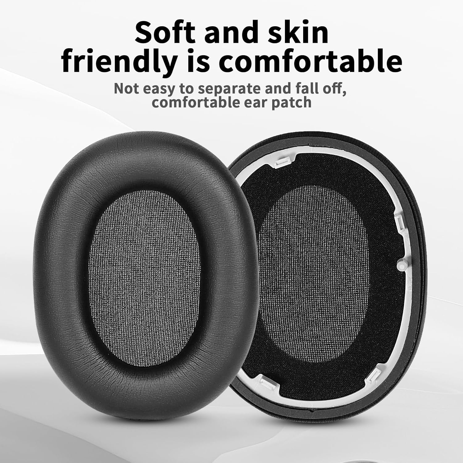 Protein Leather Replacement Earpads for Sony WH-1000XM6 (WH1000XM6) Noise Canceling Headphones, Ear Pads Cushions with Noise Isolation Memory Foam (Black) - Image 2