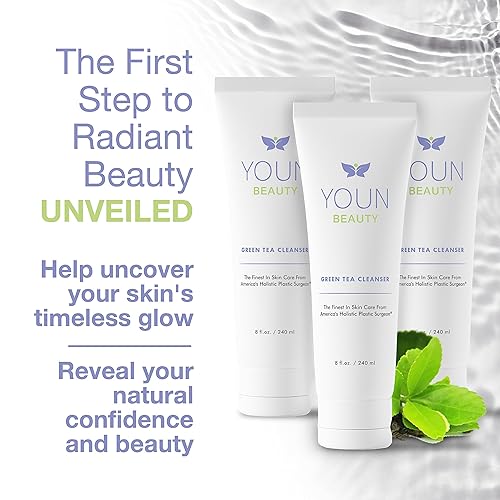 Miniatura 8 de YOUN Beauty Limpiador facial de té verde por el Dr. Anthony Youn - Limpiador facial hidratante sin parabenos, con extractos de aloe vera, manzanilla