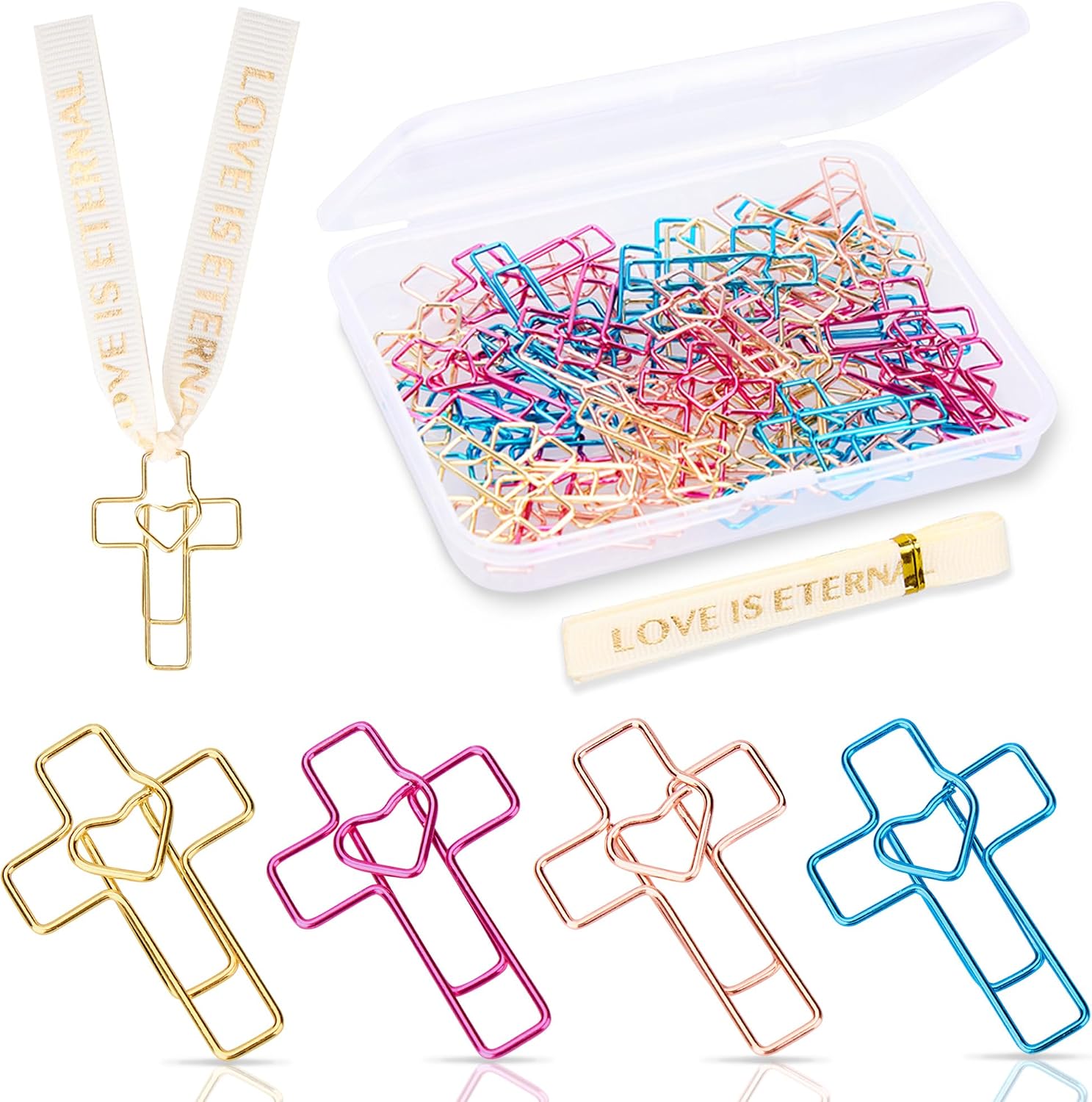 48 PCS Cross Paper Clips,Bible Study Supplies,Christian Gifts