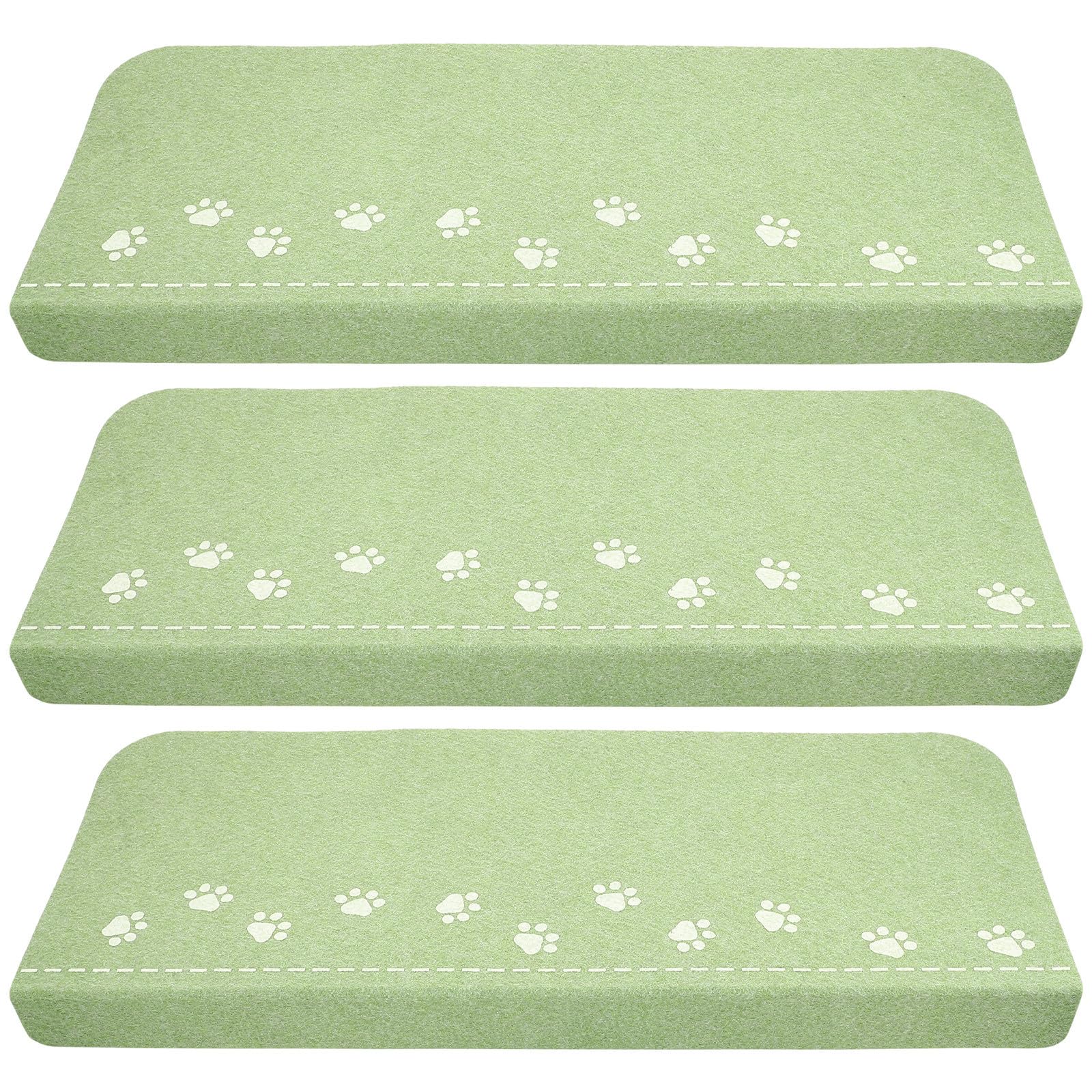 Alfombrillas de poliéster y fieltro reutilizables para escaleras de casa con mascotas, 3 piezas