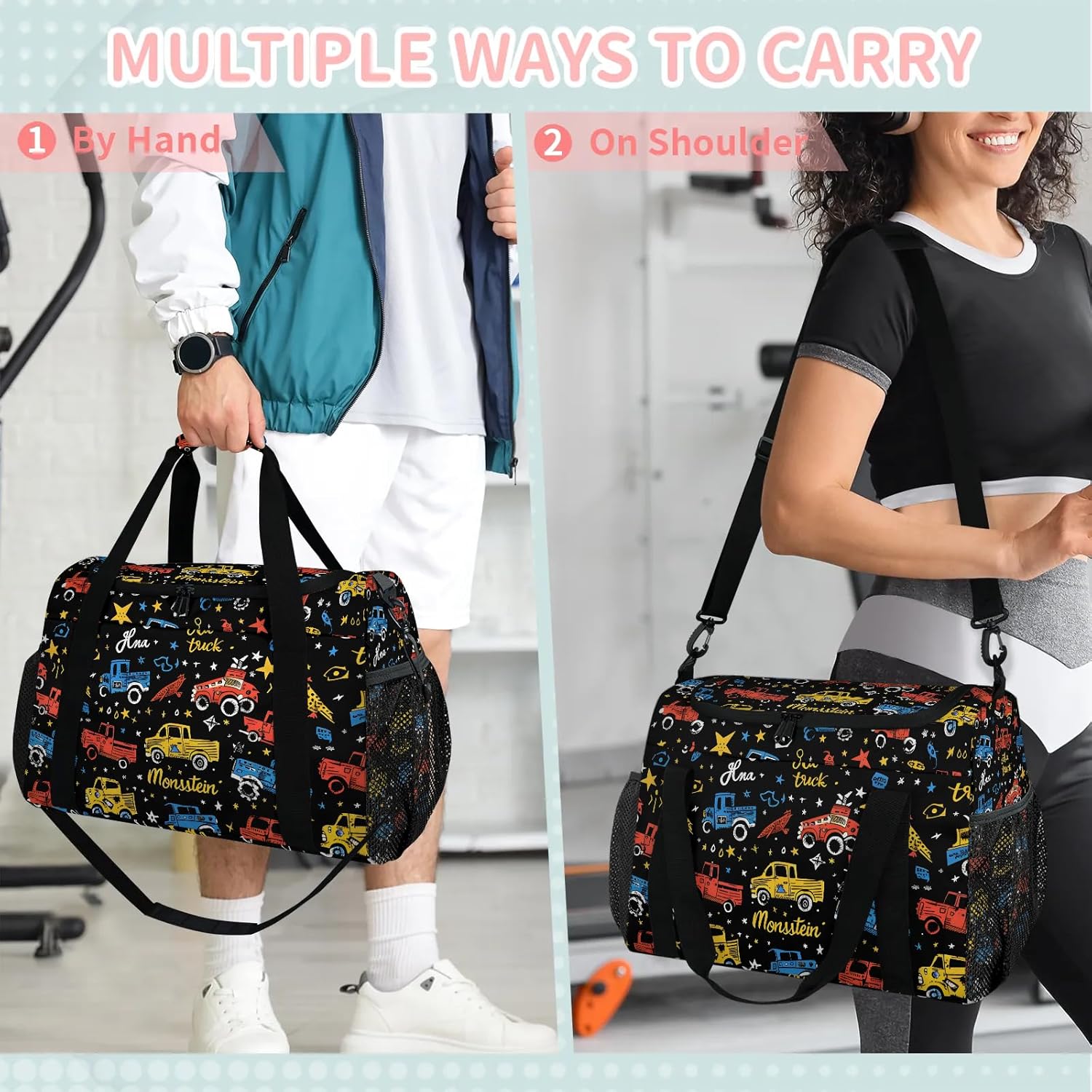 39L Duffle Bag for Travel Carry on Bag for Men Women Foldable Sport Gym Tote Bag Waterproof Overnight Weekender Bag with Side Pocket Car
