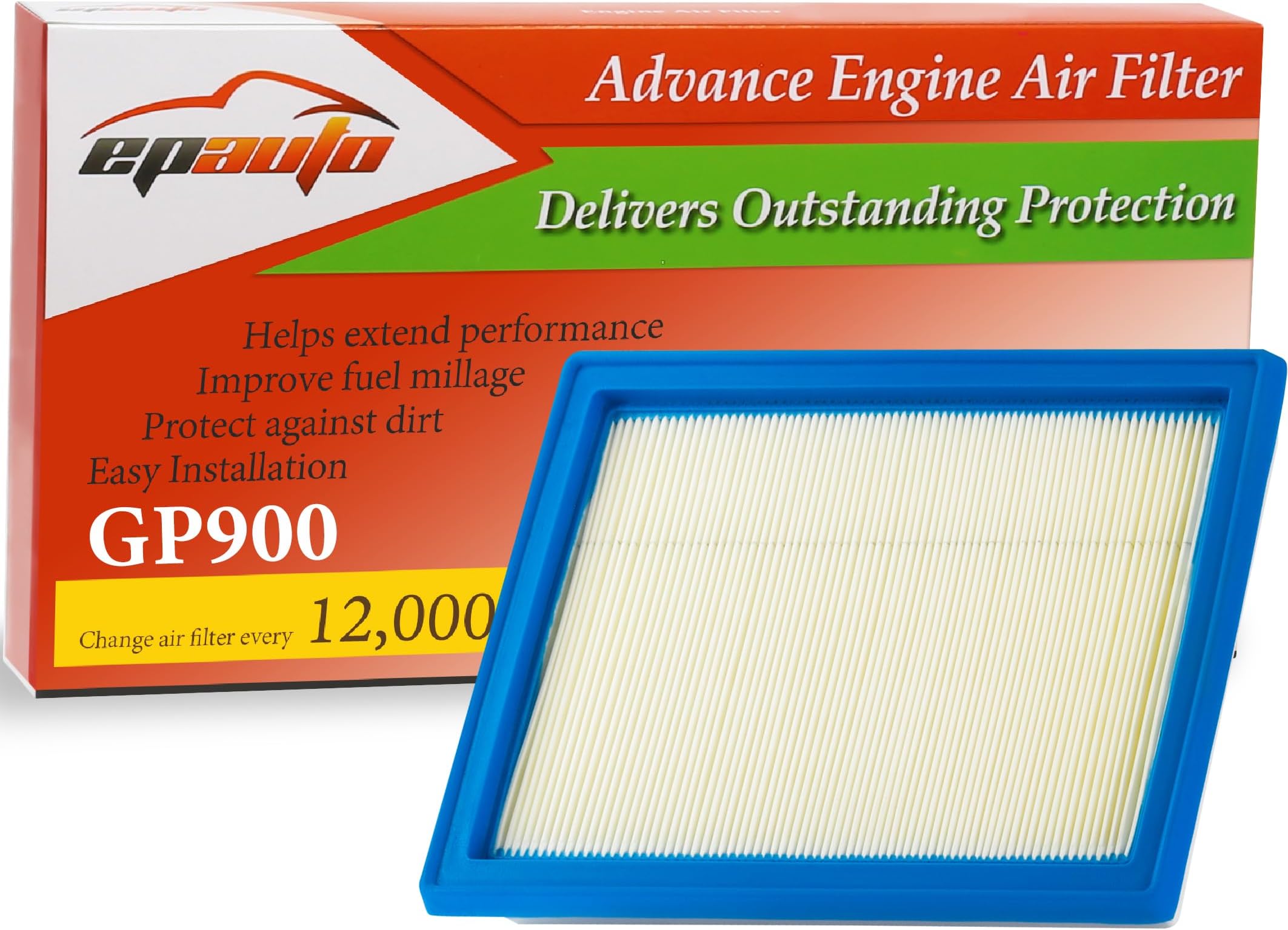 EPAuto GP900 (CA6900) Engine Air Filter, Replacement for Infiniti Q50, Q60, Q70, QX70, FX35, FX50, Nissan Sentra, Rogue, Juke, 300ZX – Fits Select Models 1990–2022, V6/V8 Gas Engines