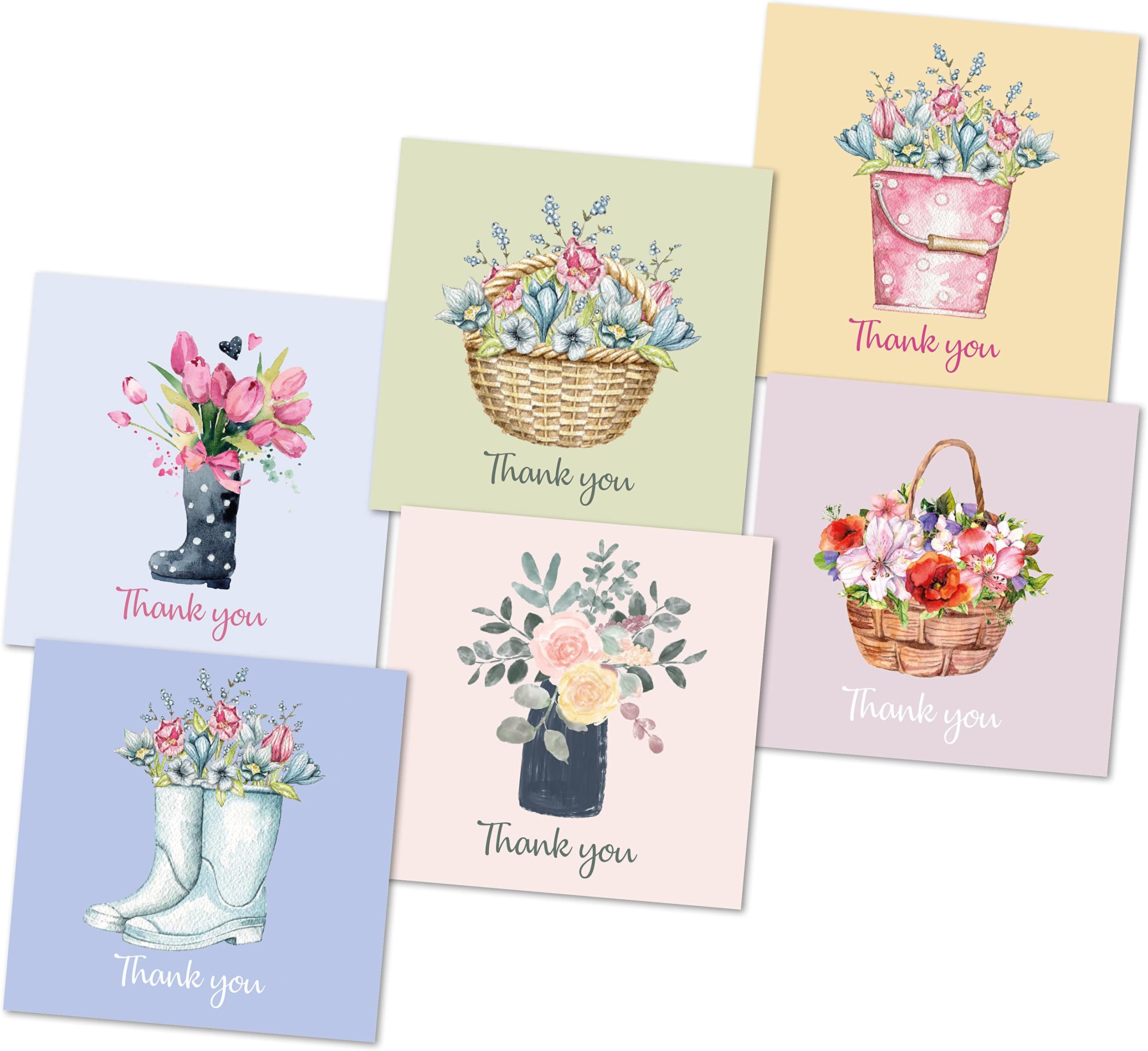 Thank You Cards Multipack of 12. Each Greeting Cards Pack includes 6