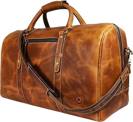 leather duffle bag amazon