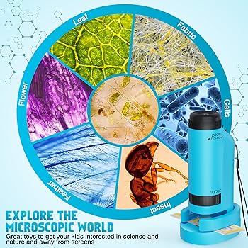 Amazon.com: Portable Microscope for Kids Zoom 60x-180x,Handheld