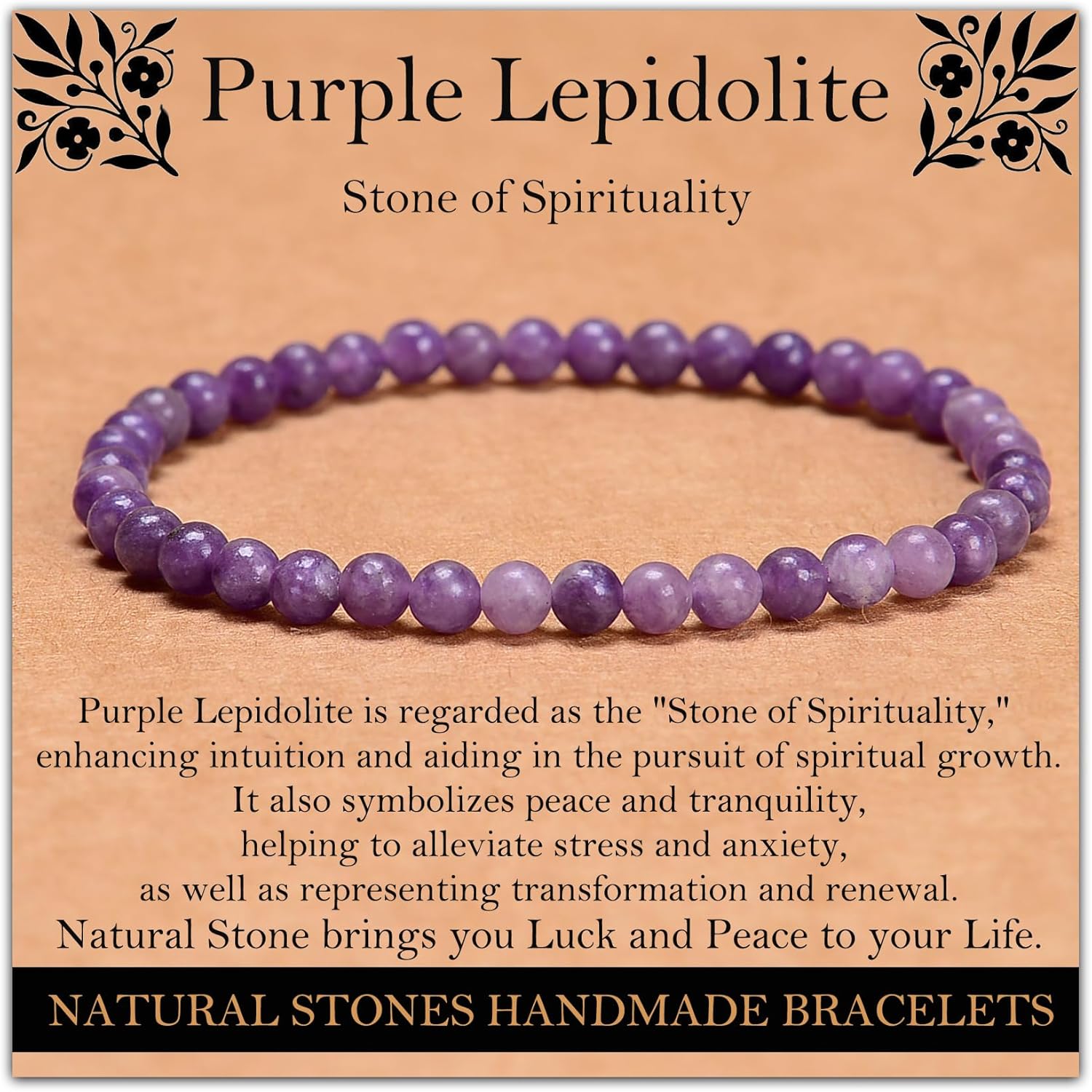 Handmade Natural Gemstone Elastic Bracelet - Healing Crystal Beads Jewelry, Unisex