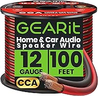 Vista 16 de GEARit Cable de altavoz de calibre 12, cable de altavoz de 20 pies para audio de automóvil, cine en casa, CCA (negro)