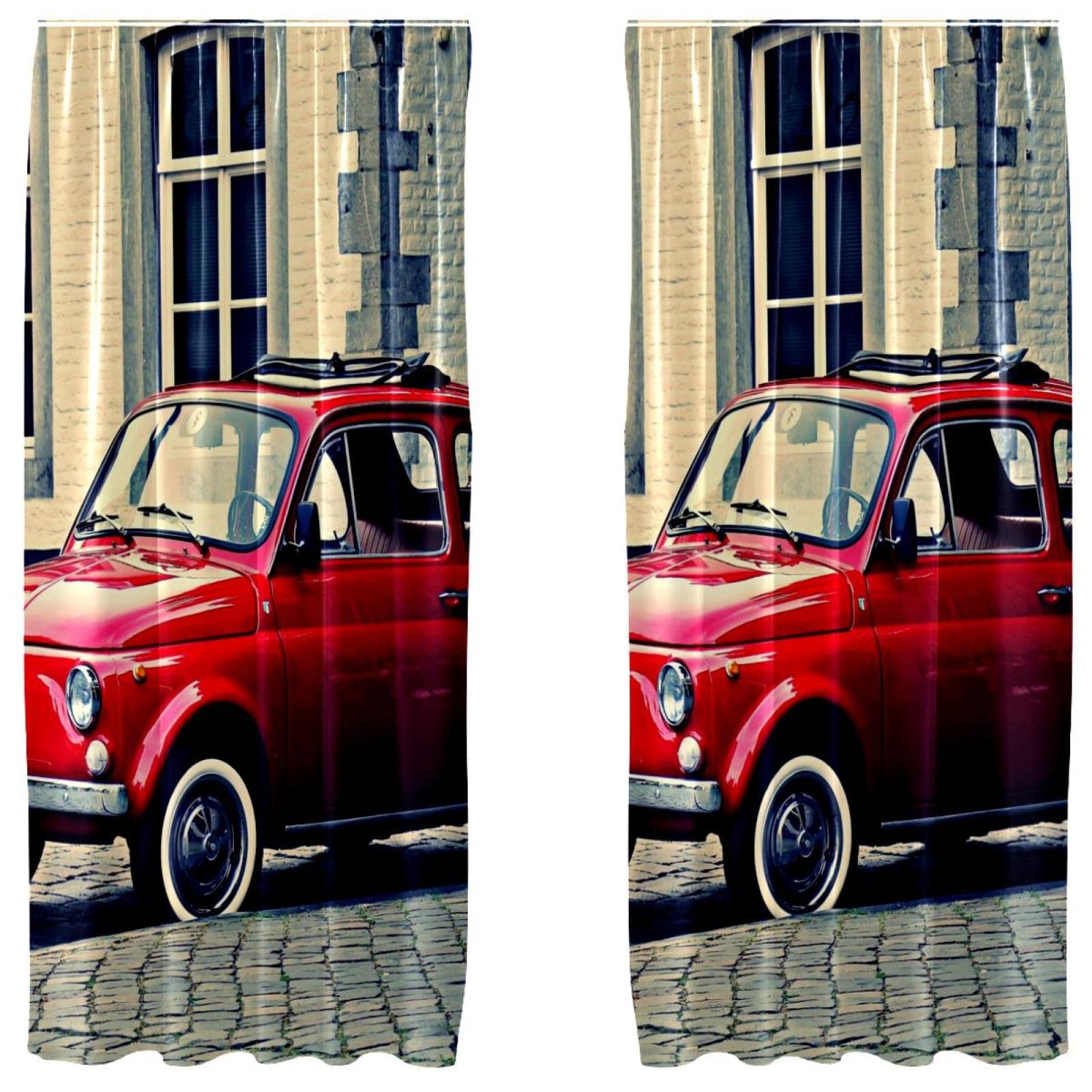 Cortinas de coche rojo 55x84 pulgadas para salon y dormitorio juego de dos piezas