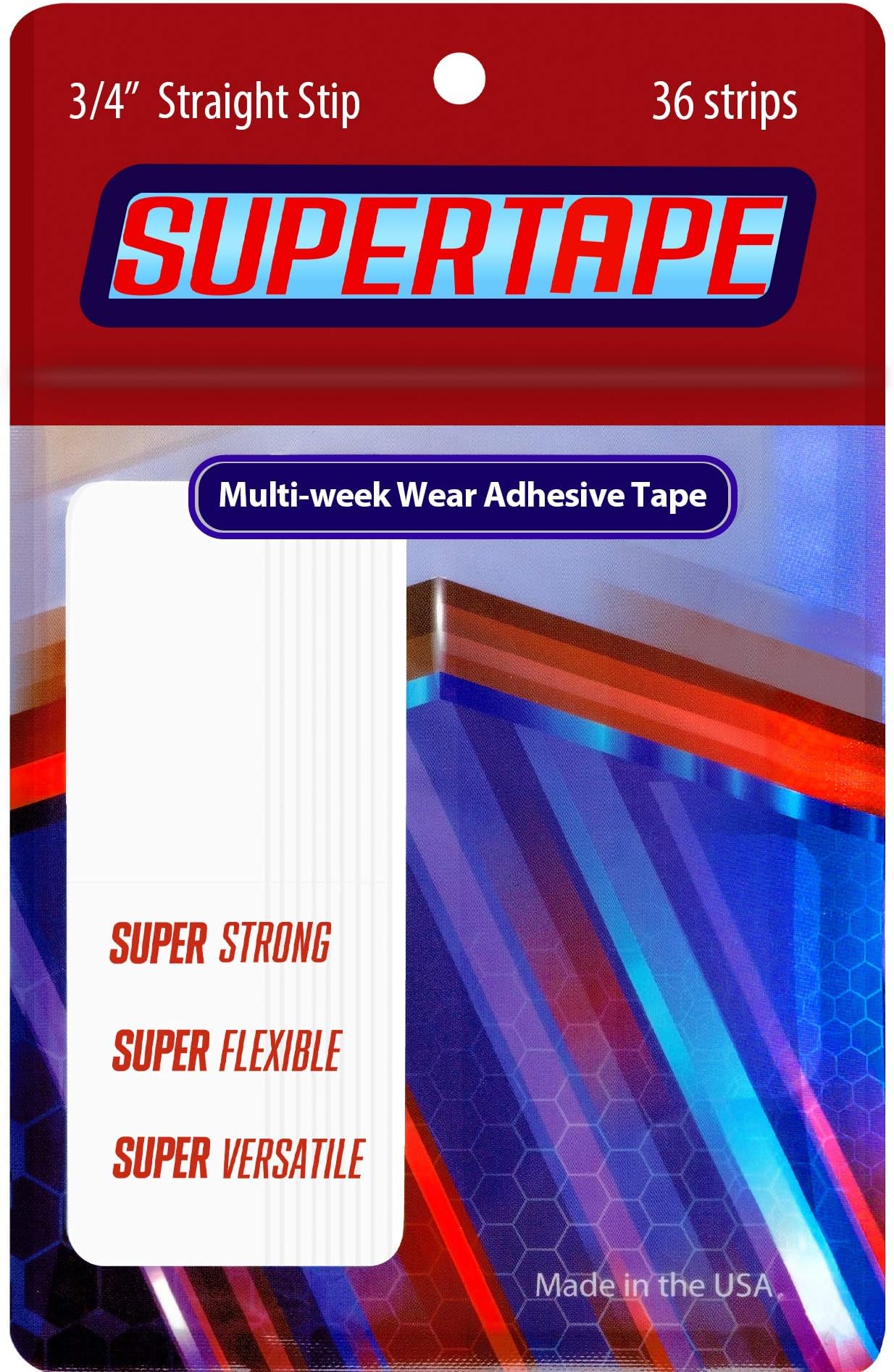 SuperTape Straight 3/4" X 3" long 1-pack = 36 pieces
