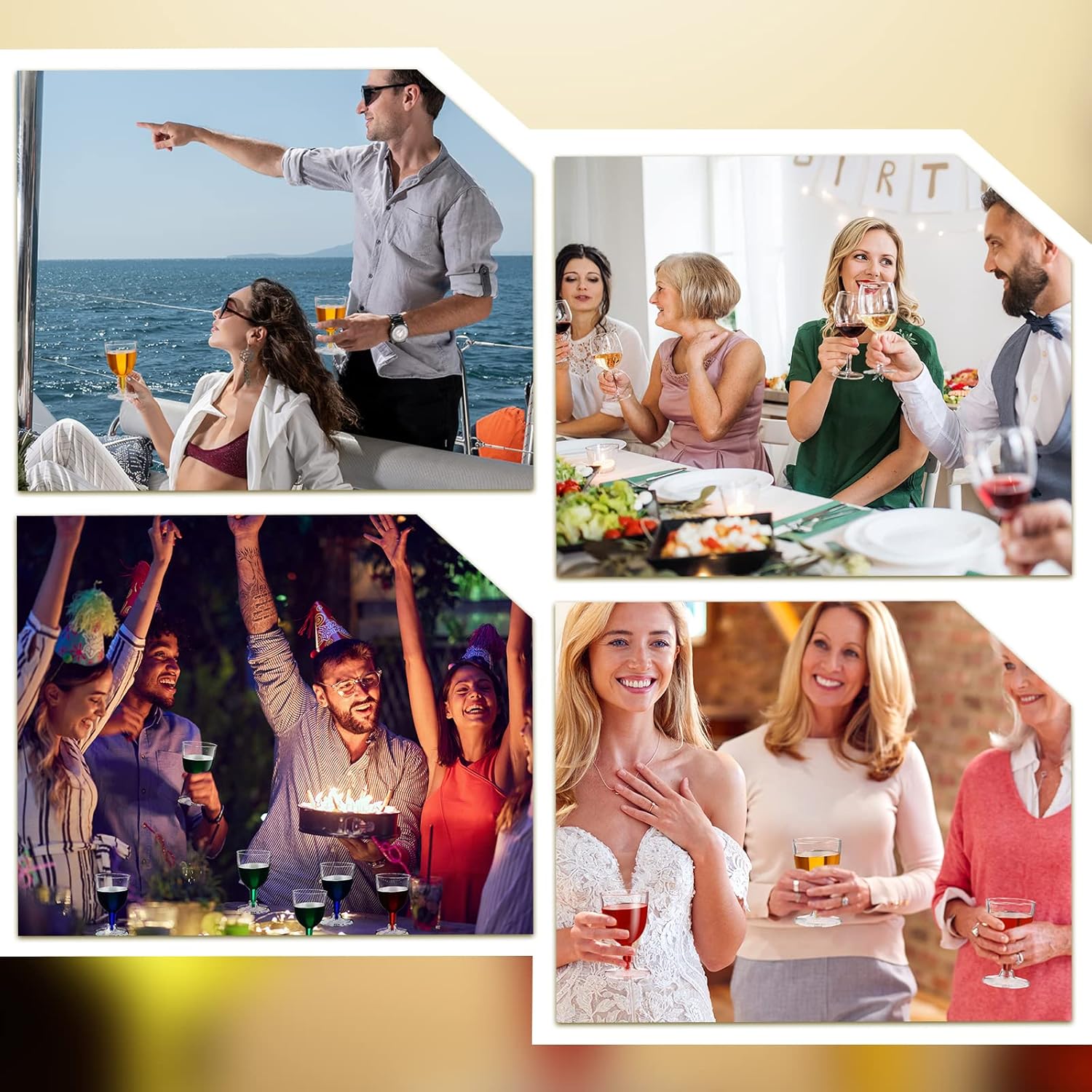 Thenshop 200 Pack 6 oz Disposable Plastic Wine Glasses with Stem, Clear Wine Glasses Cups for Weddings Birthdays Bridal Shower Party Favor - Image 6