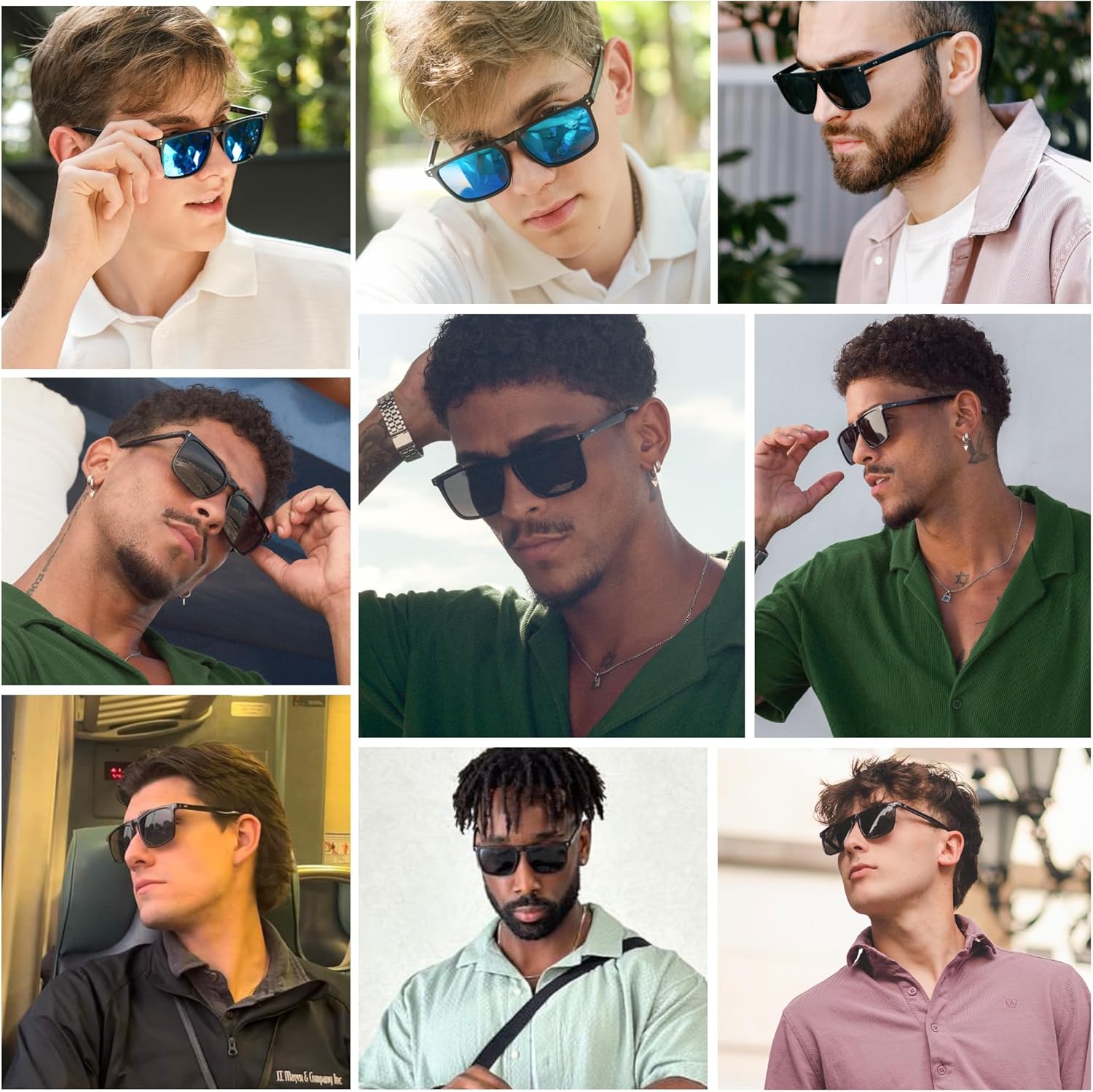 VANLINKER Polarized Square Sunglasses for Men Women Dark Shades with UV Protection for Driving VL9748 - Image 3