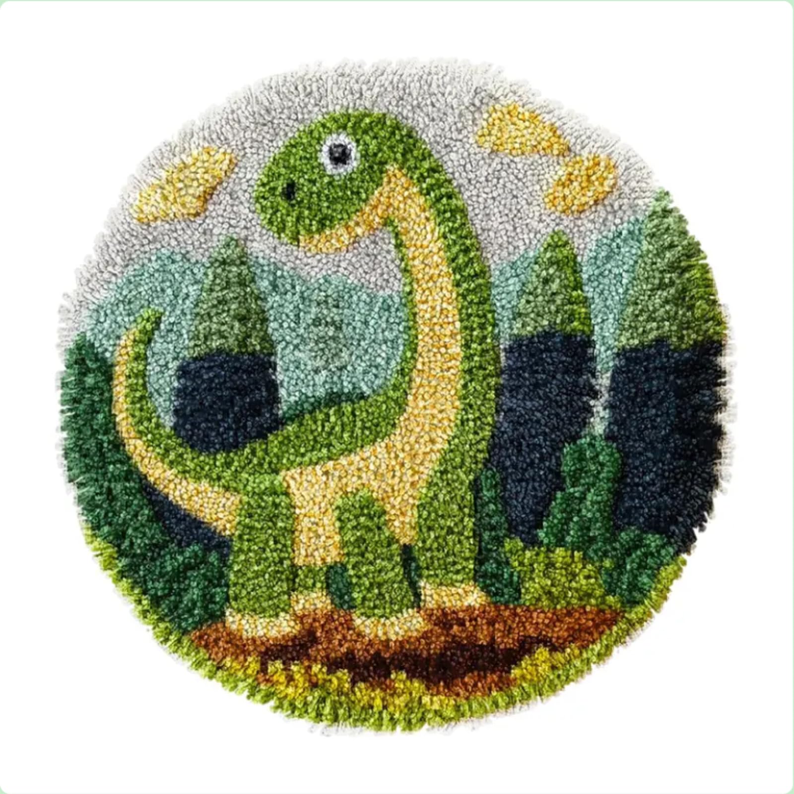 XDEGHUANGSS Dinosaur Latch Hook Rug Kit: Easy DIY Craft for Beginners