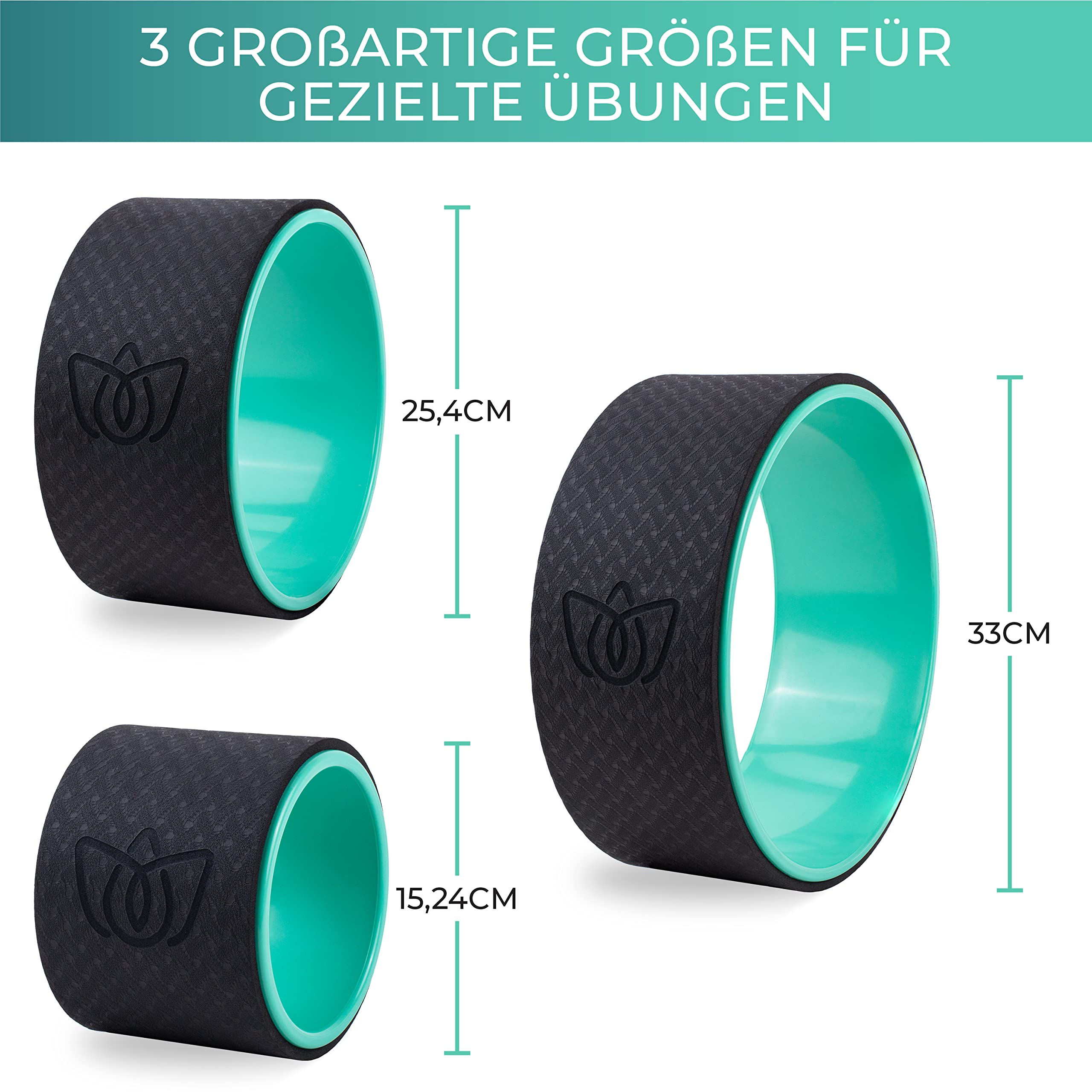 4er-Set Rückenroller Für Schmerzlinderung – Yoga-Rad Zur Dehnung & Tiefenmassage, Bis 227 Kg Belastbar