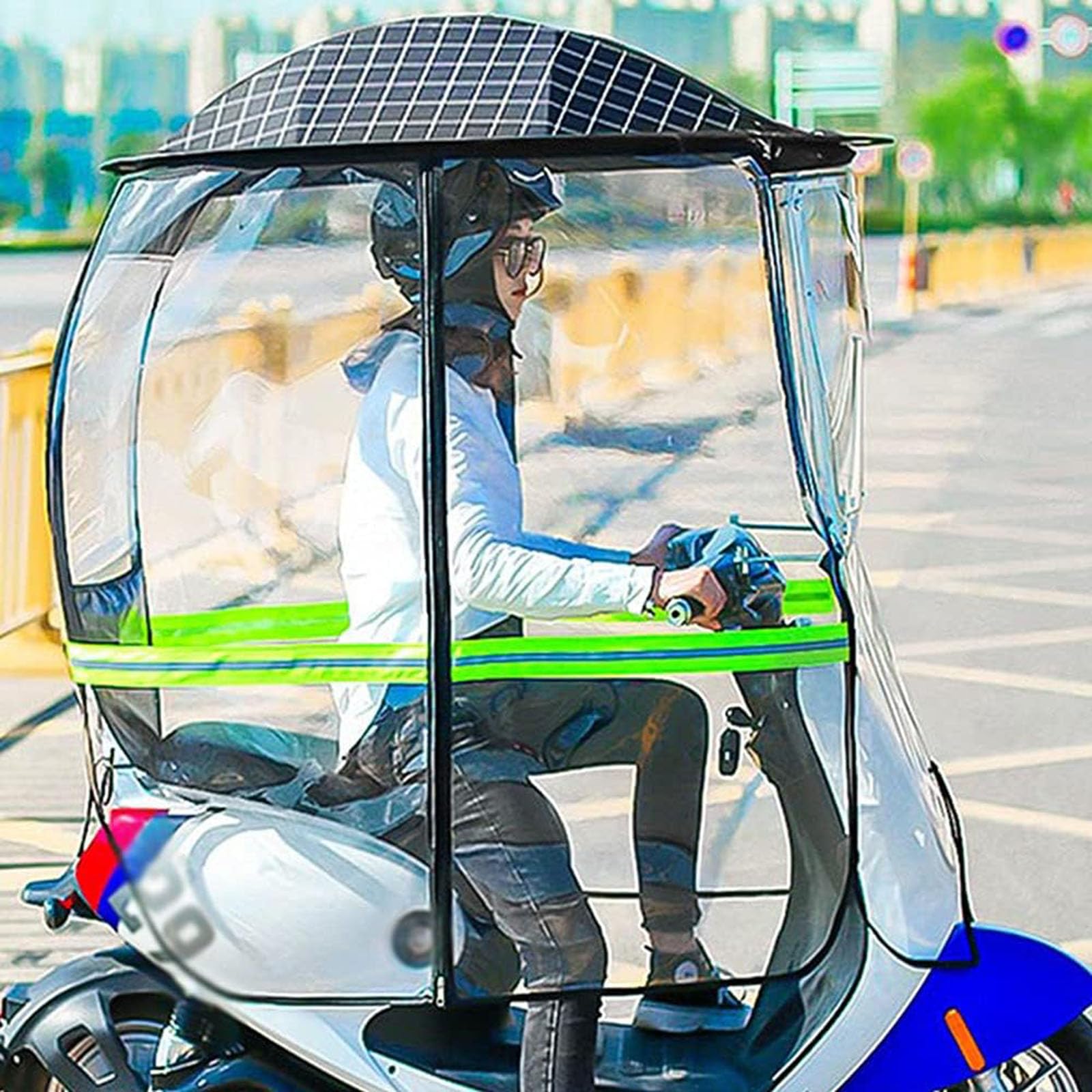 GCCSSBXF Motorcycle Rain Cover - Waterproof Mobility Scooter Rainproof Cover | Electric Car Canopy Umbrella | Battery Car & Car Umbrella