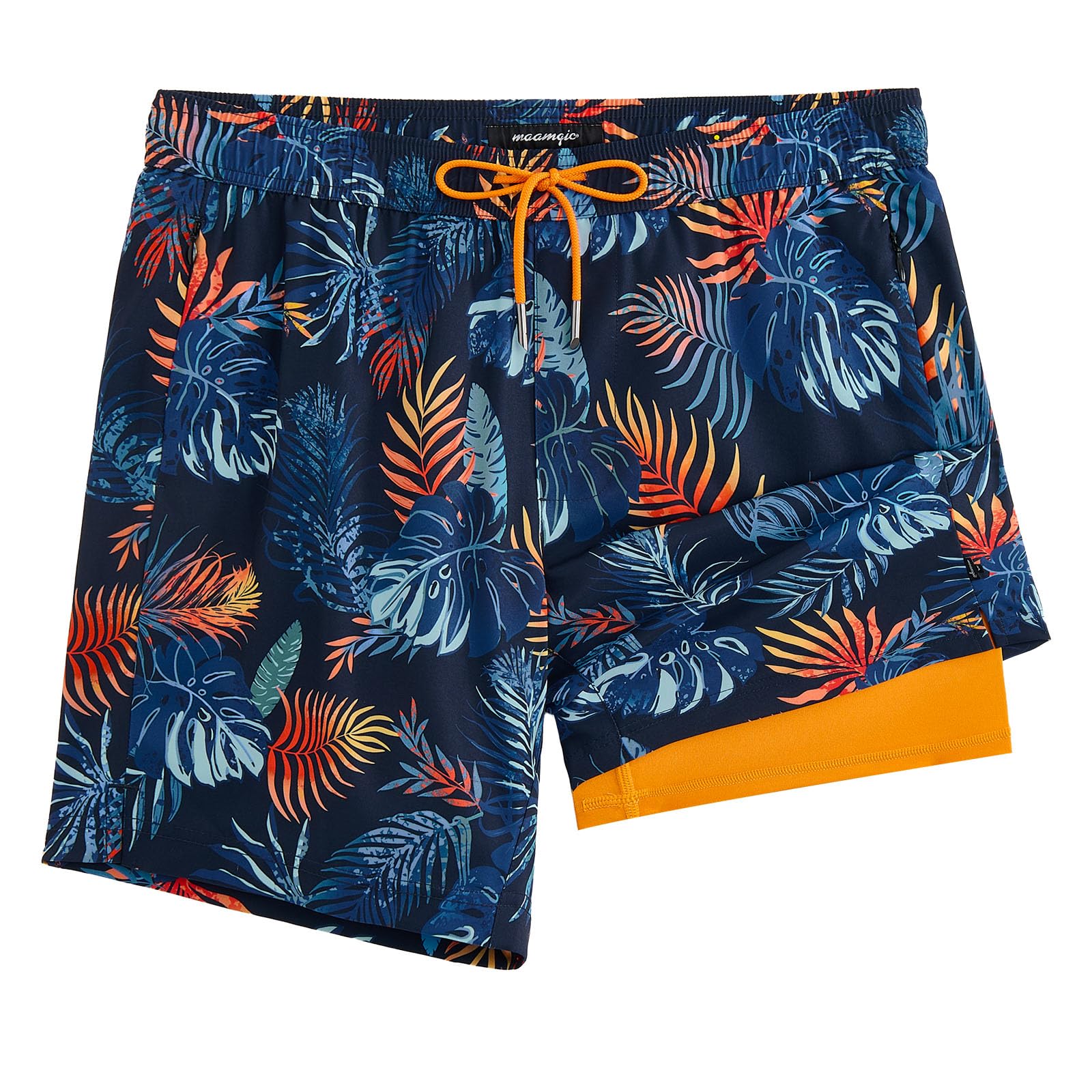 maamgic 2 in 1 Mens Swim Trunks 7 Inch Swim Shorts Swim Suits Board Shorts
