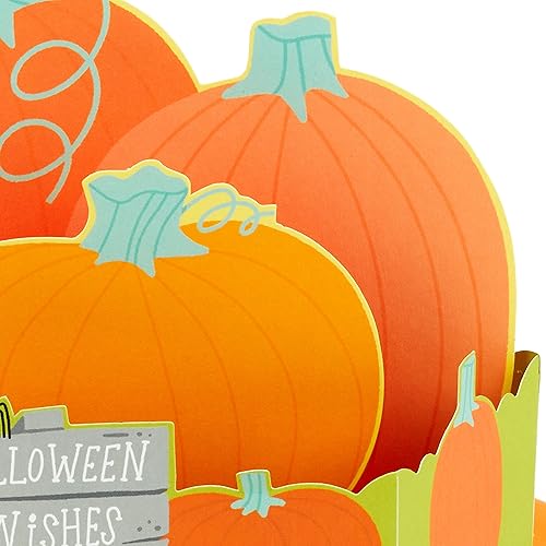 Miniatura 4 de Hallmark Paper Wonder - Tarjeta desplegable de Halloween, parche de calabaza (tarjeta de bricolaje con hojas de calcomanías)