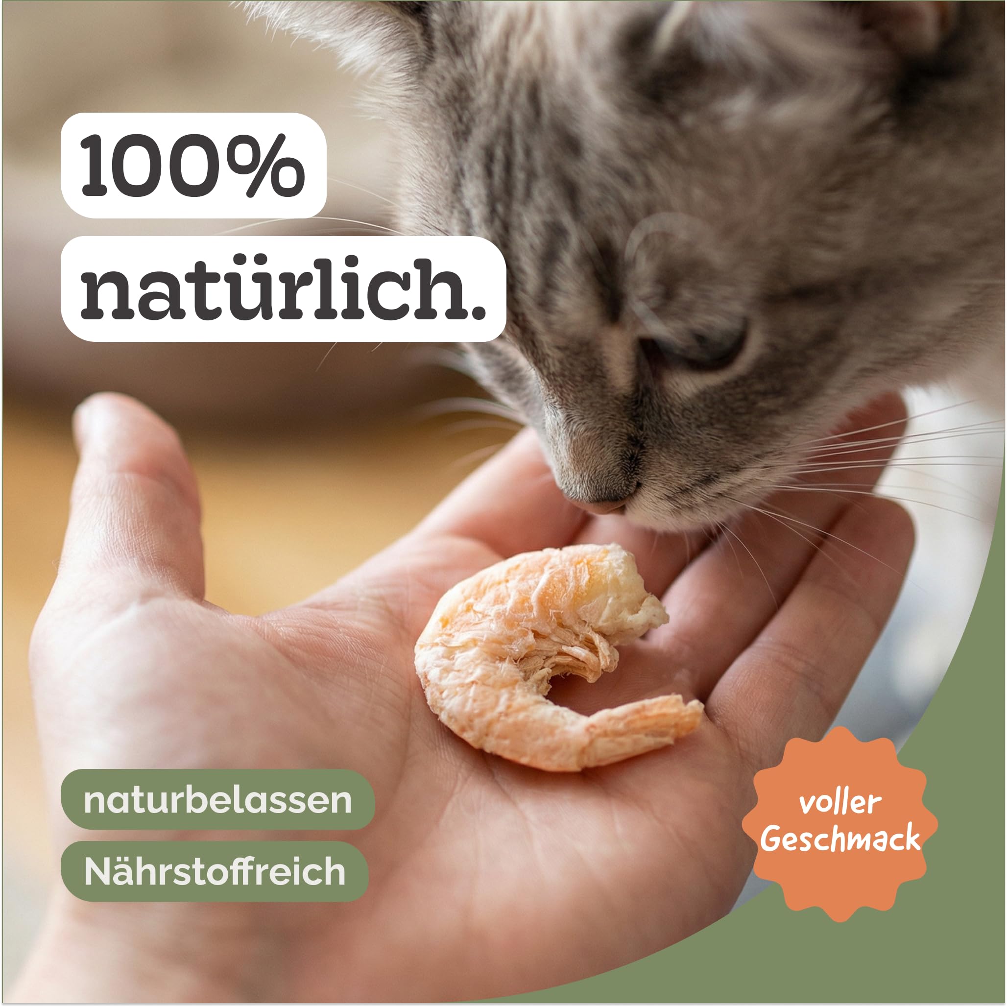 Gefriergetrocknete Riesengarnelen für Hunde & Katzen – 100% natürliche Single-Protein Snacks – ohne Zusätze – proteinreiches Barf-Topping & Belohnung – 25g
