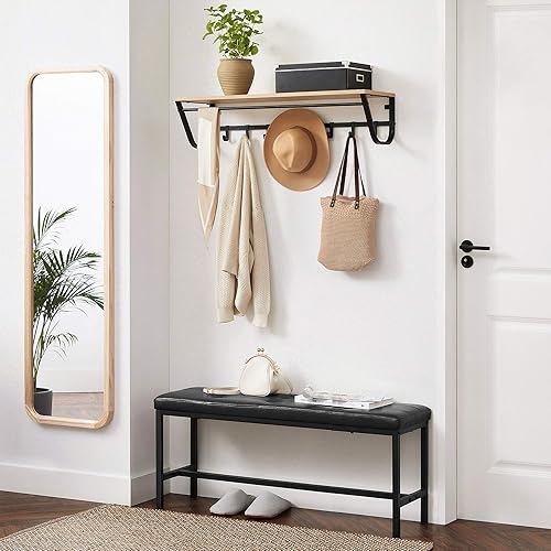 Miniatura 7 de VASAGLE Banco de mesa de comedor, banco otomano con asiento acolchado de piel sintética, marco de acero, 42.5 x 12.8 x 18.9 pulgadas, para comedor,