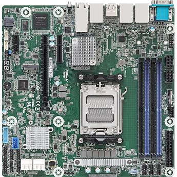 AsRock Rack B650D4U-2L2T/BCM Micro-ATX Server Motherboard Single Socket AMD Ryzen 7000 Series Processor (LGA 1718) B650E PCIe