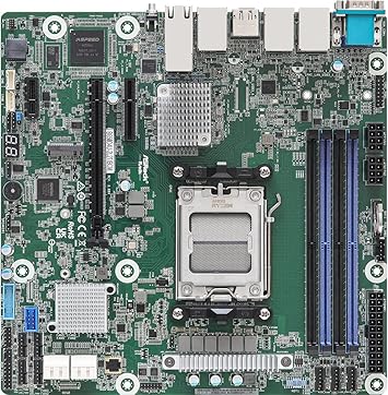 AsRock Rack B650D4U-2L2T/BCM Micro-ATX Server Motherboard Single Socket AMD Ryzen 7000 Series Processors LGA 1718 B650E PCIe 5.0 Dual 10G LAN