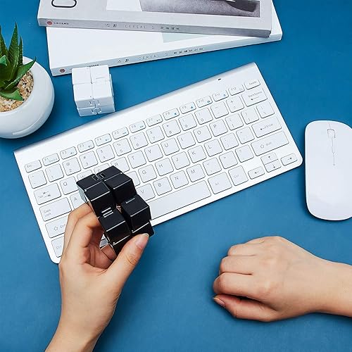 Miniatura 5 de Paquete de 2 bloques de juguetes en forma de cubo, mini juguete de escritorio para aliviar el estrés, cubo de juguete de escritorio con TDAH para