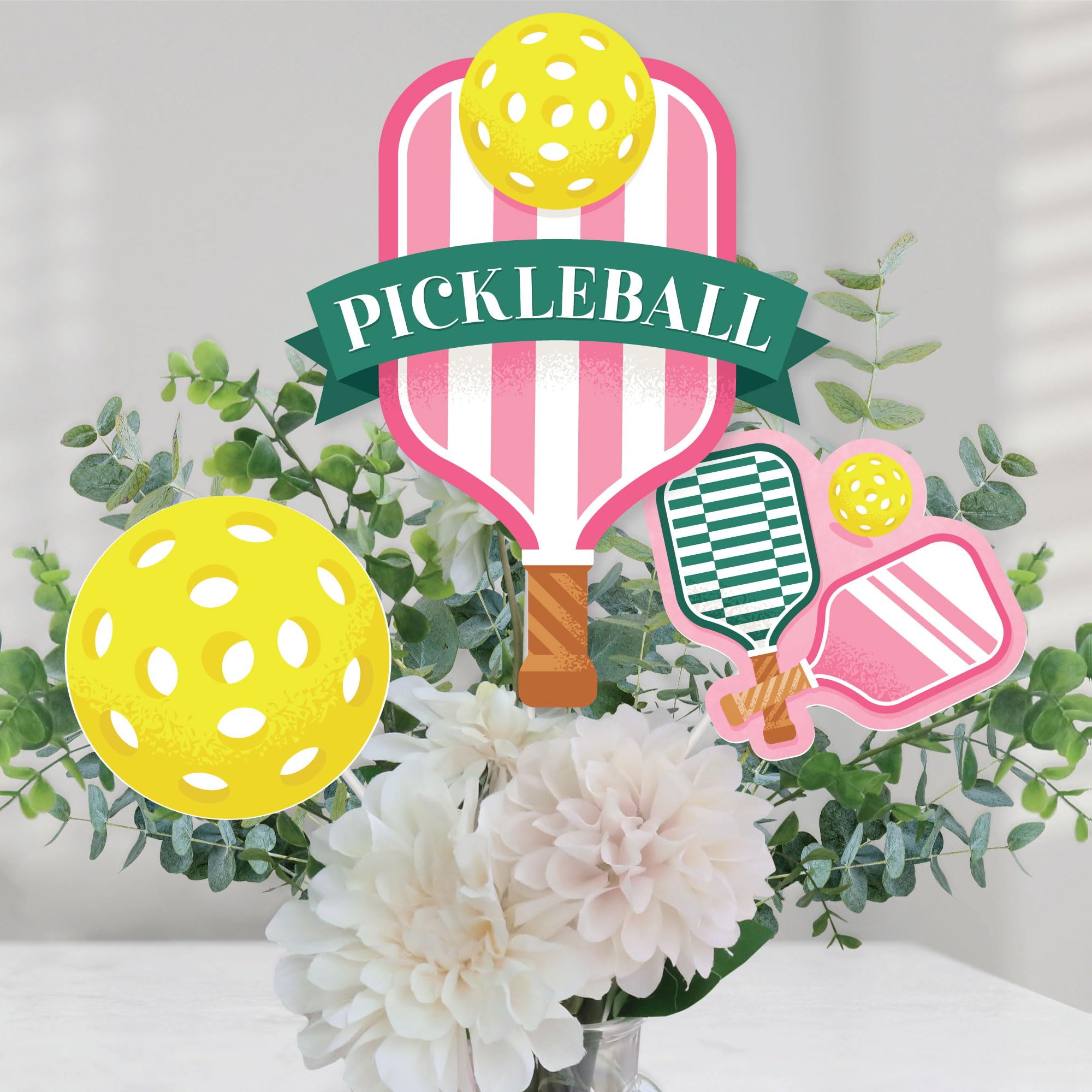 Décoration table pickleball rose pour anniversaire et club