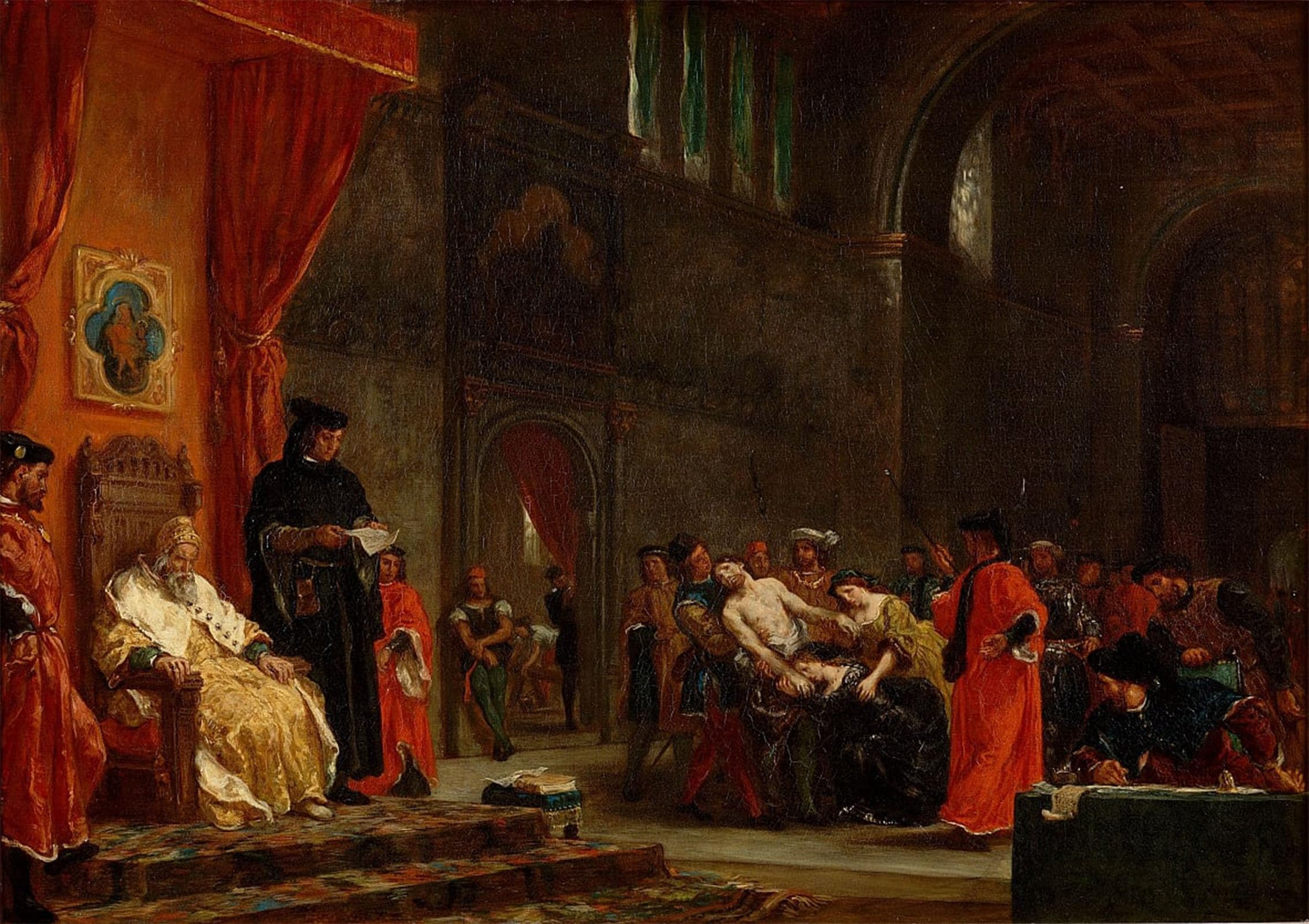 ARTXLXXBN Famous Painting Art Wall Decor Abstract Art Picture Both Foscari by Ferdinandeugene Delacroix Animal Pictures for Home Decor 60x90cm