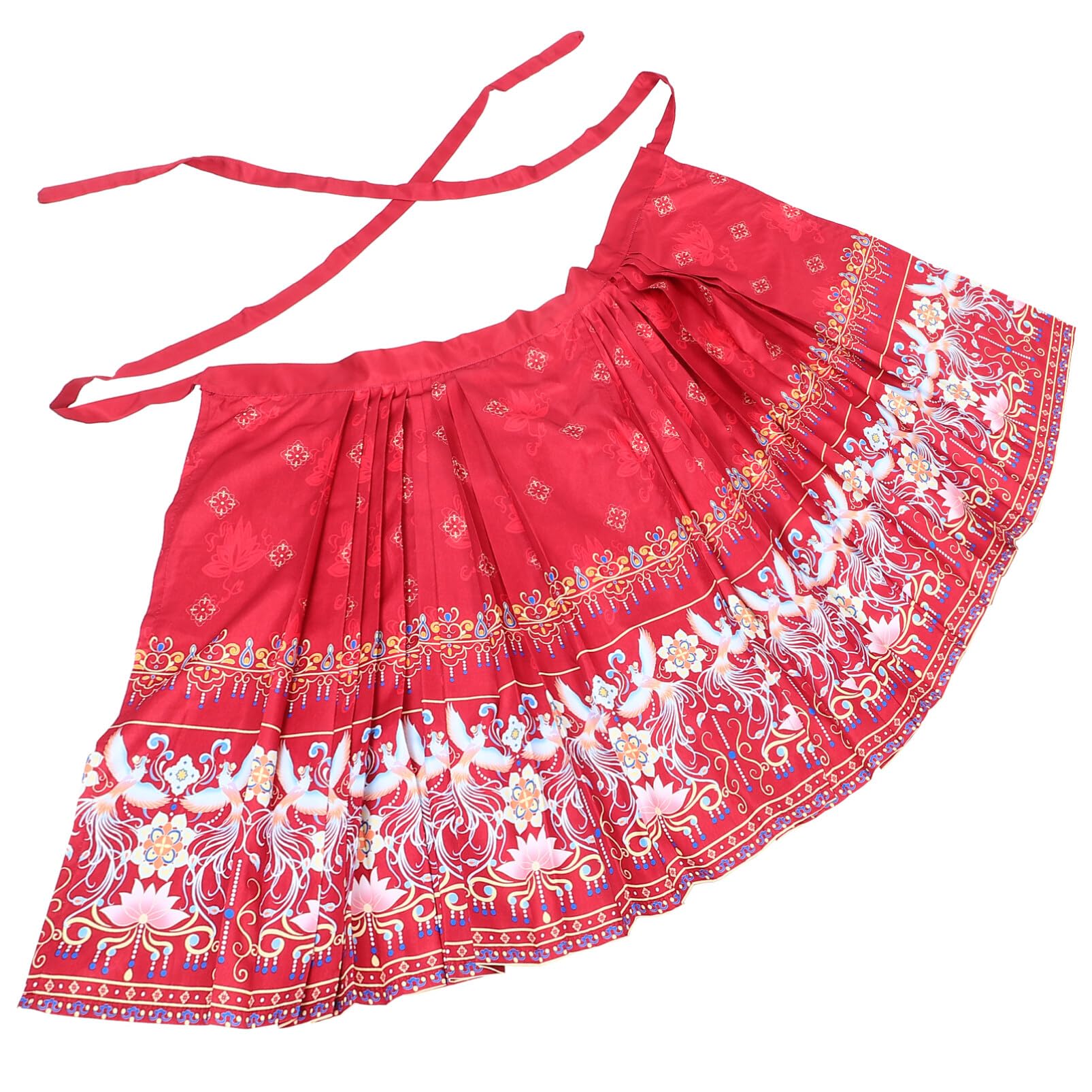 Falda Con Cara De Caballo Chino Faldas Hanfu Falda Larga Plisada Tradicional Ropa Para Niñas Pequeñas 130Cm Rojo