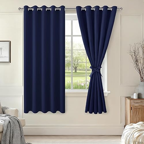 Hiasan Cortinas opacas con ojales para dormitorio, 60 x 72 pulgadas, cortinas de ventana con aislamiento térmico y bloqueo de luz para sala de