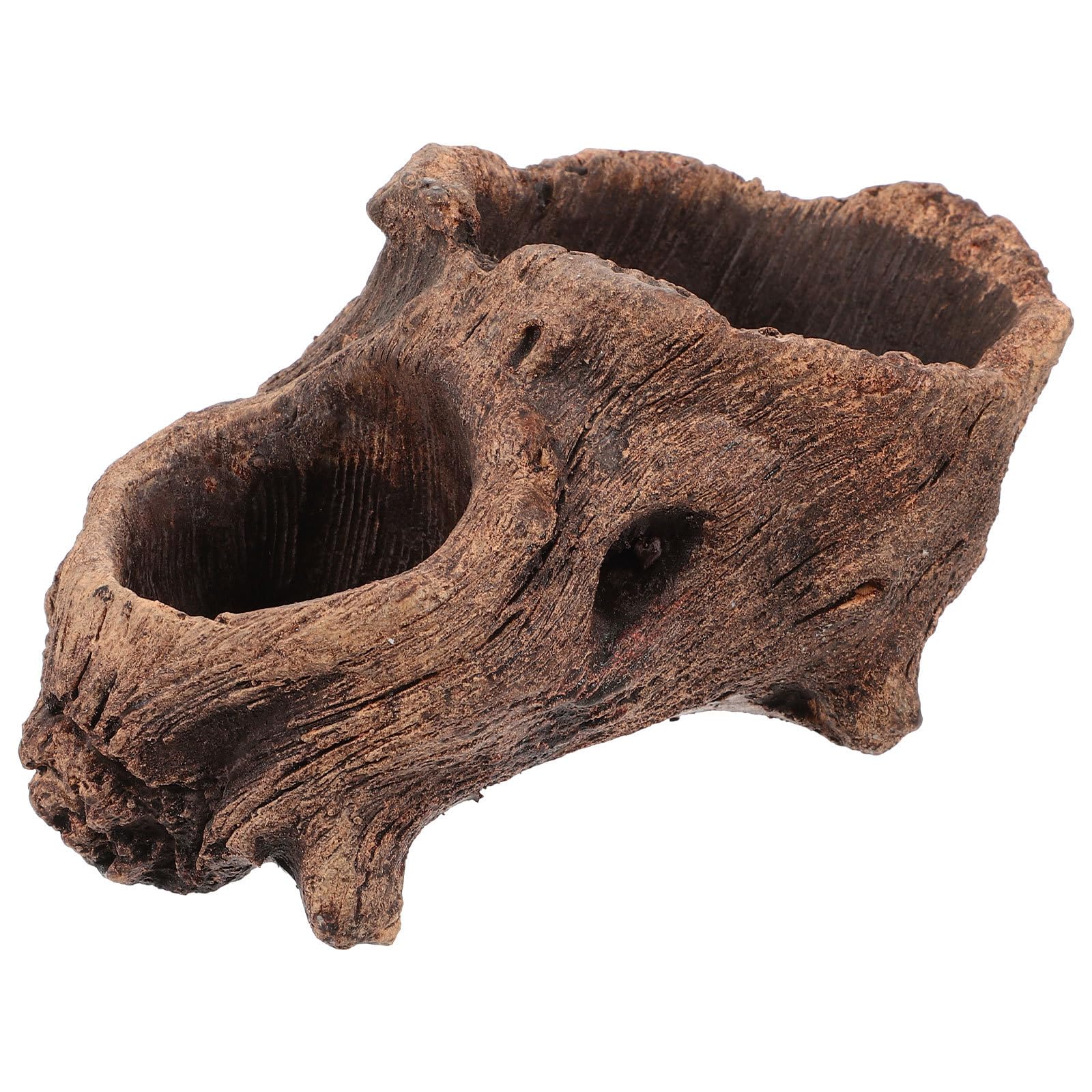Pot de fleurs ciment premium ORFOFE imitation souche arbre finition haut de gamme