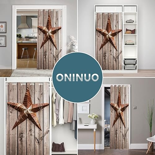 Miniatura 21 de Cortinas de puerta de granero para puertas, cortina opaca rústica para puerta de privacidad, cortinas divisoras de habitación, cortina de armario