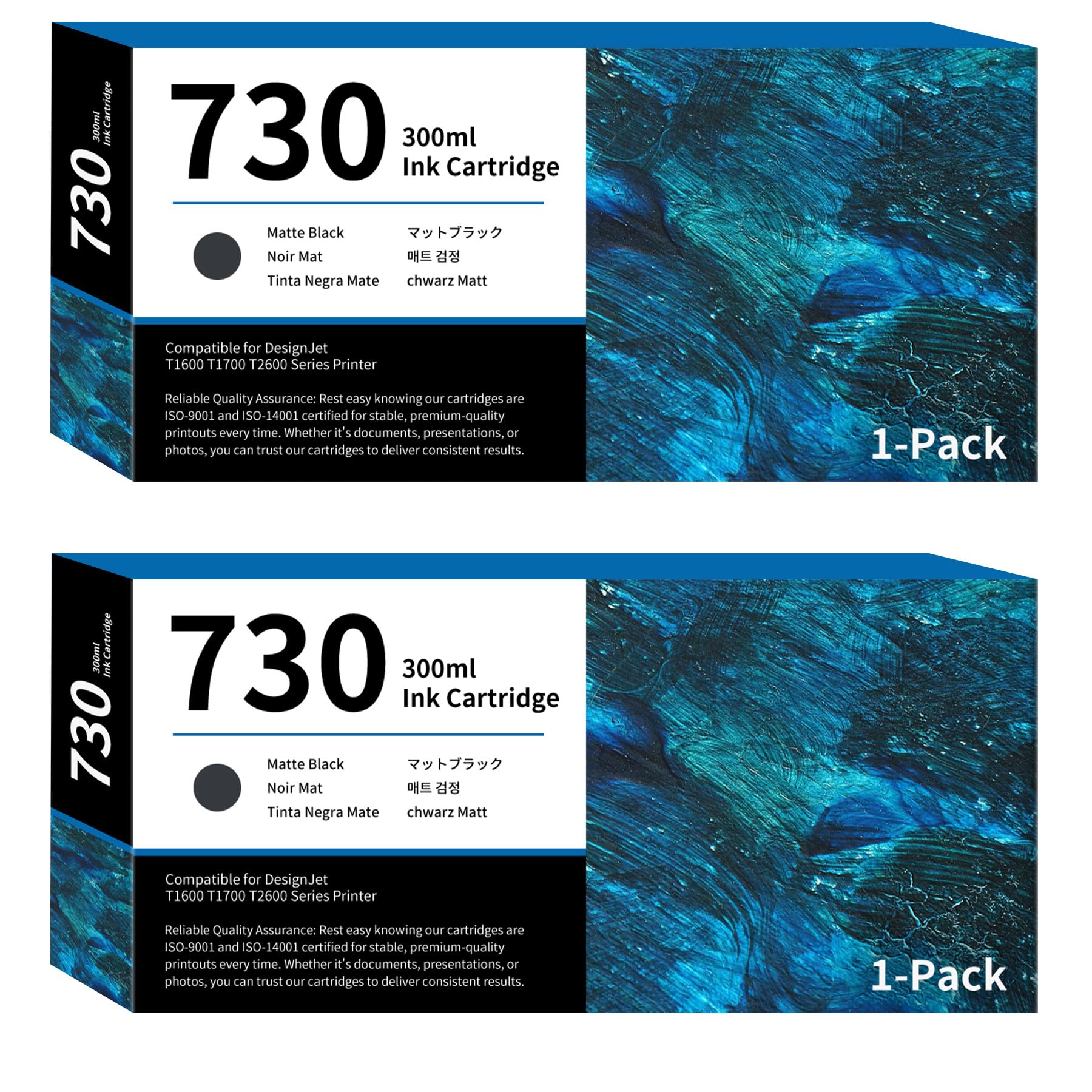 Amazon.com: 730 Ink Cartridge 2-Pack 300 ml Matte Black P2V71A