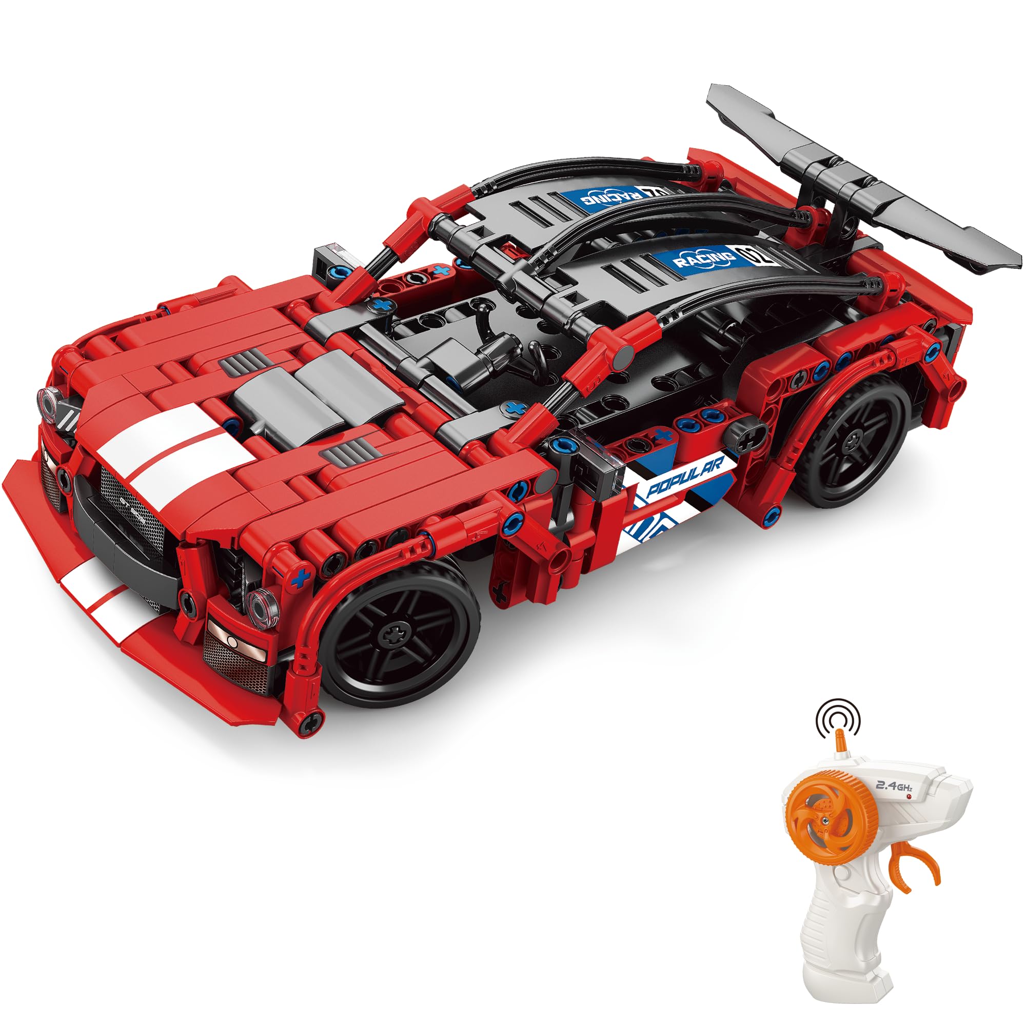 belodoro Building Blocks RC Super Car with LED Lights, Remote Control 1:16 Speed Car, Toys Vehicle, Construction Toys, Gift for Boys and Girls Over 6 Years Old, Present for Kids Age 6+, 70018D