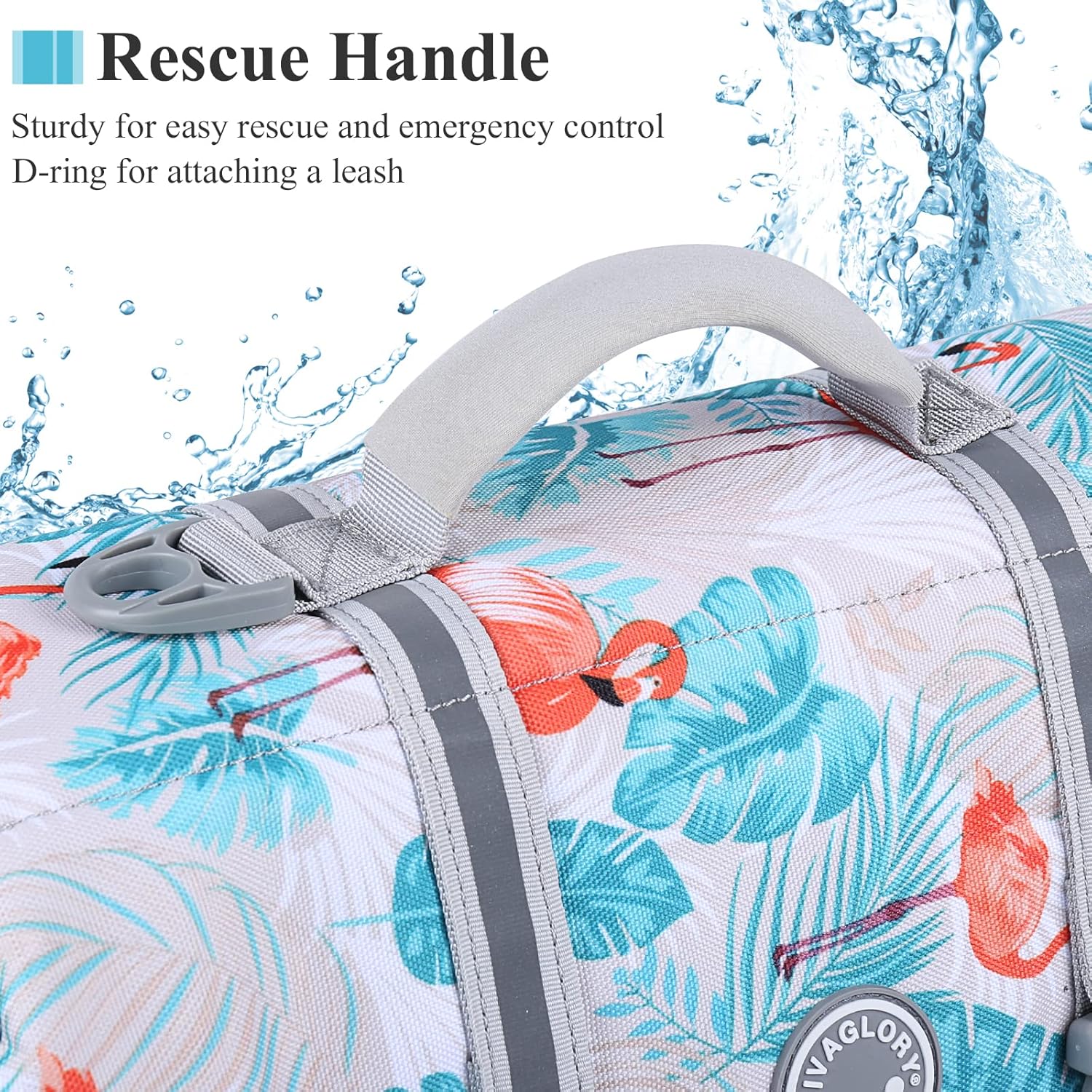 VIVAGLORY + Neoprene Dog Life Vest + Rip Stop Dog Swim Vest, Lightweight & Buoyancy, Puppy Life Jacket for Swimming & Boating