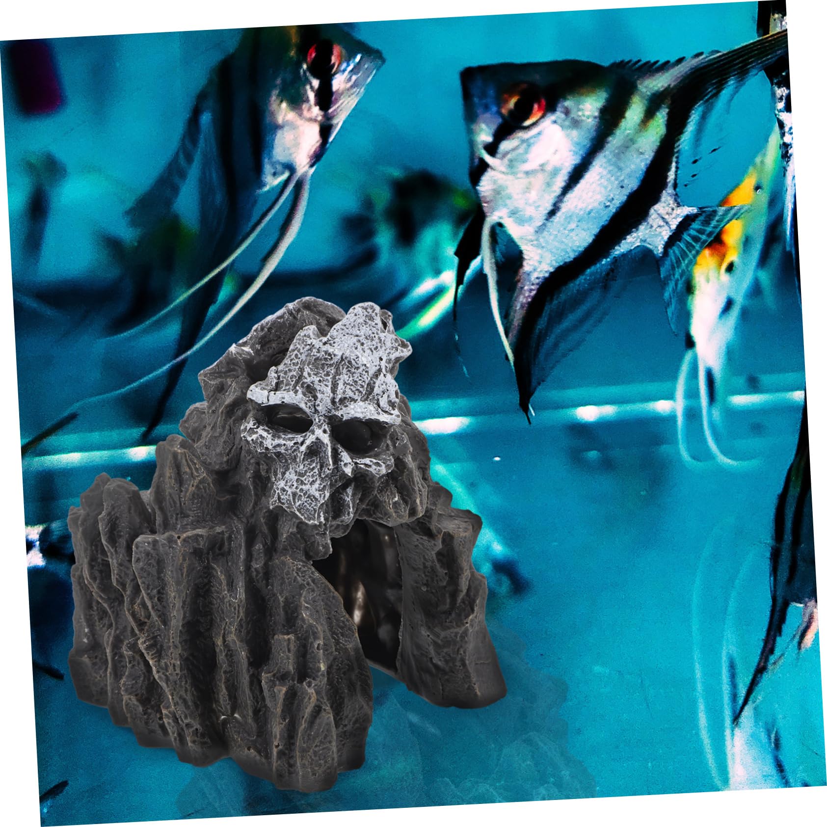 Yardwe 2 Pièces Décorations Aquatiques Grotte sous-Marine Ornement d'aquarium Squelette Aquarium orner Aquariums aquaterrarium Grotte cachette d'aquarium Accessoires d'aquarium résine