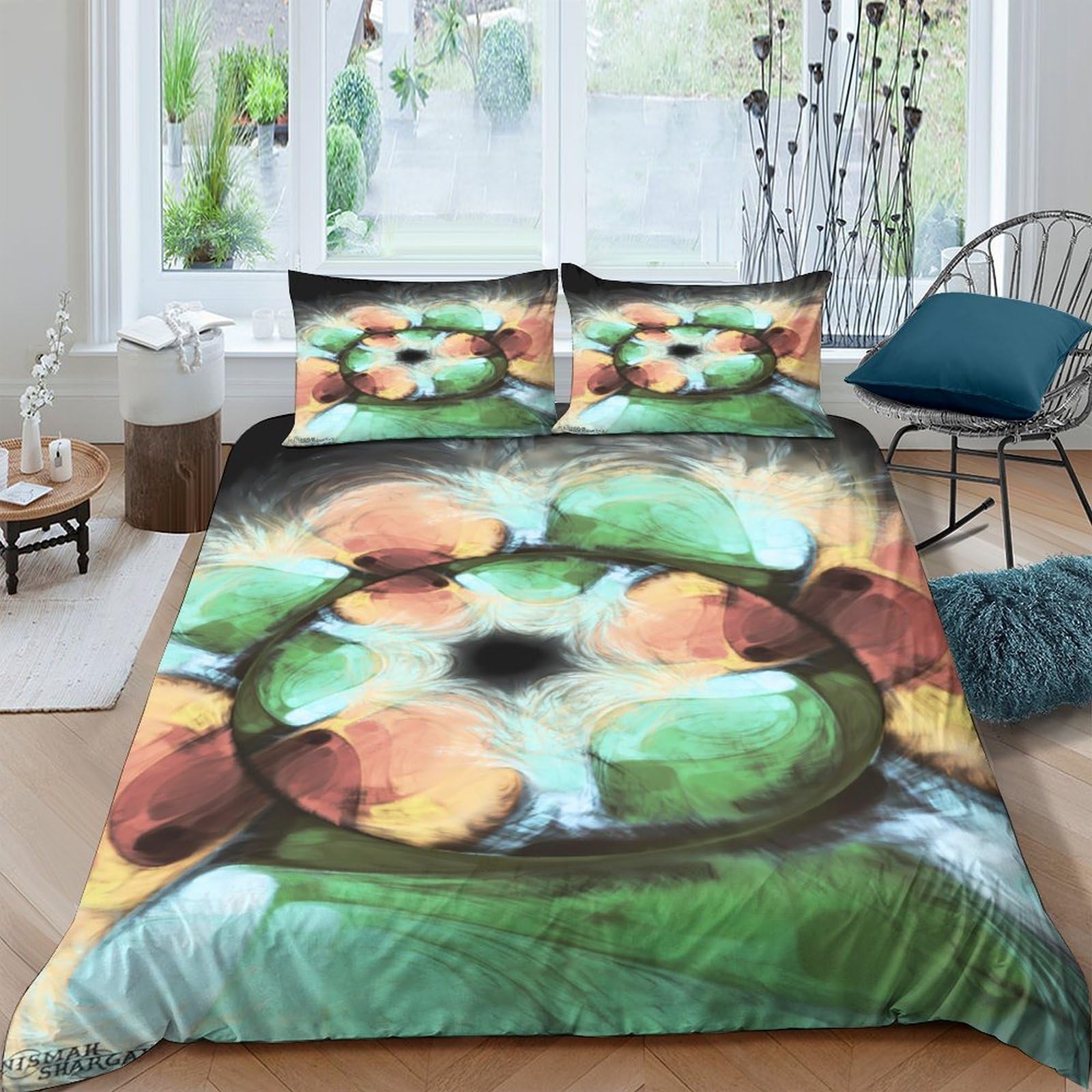 Ctjqhvkz Style-6 3D Printed Abstract Watercolor Fitted Sheet Microfiber Soft Breathable Mandala Mattress Cover For Bedroom Guest Room Decor Single（135X200cm）