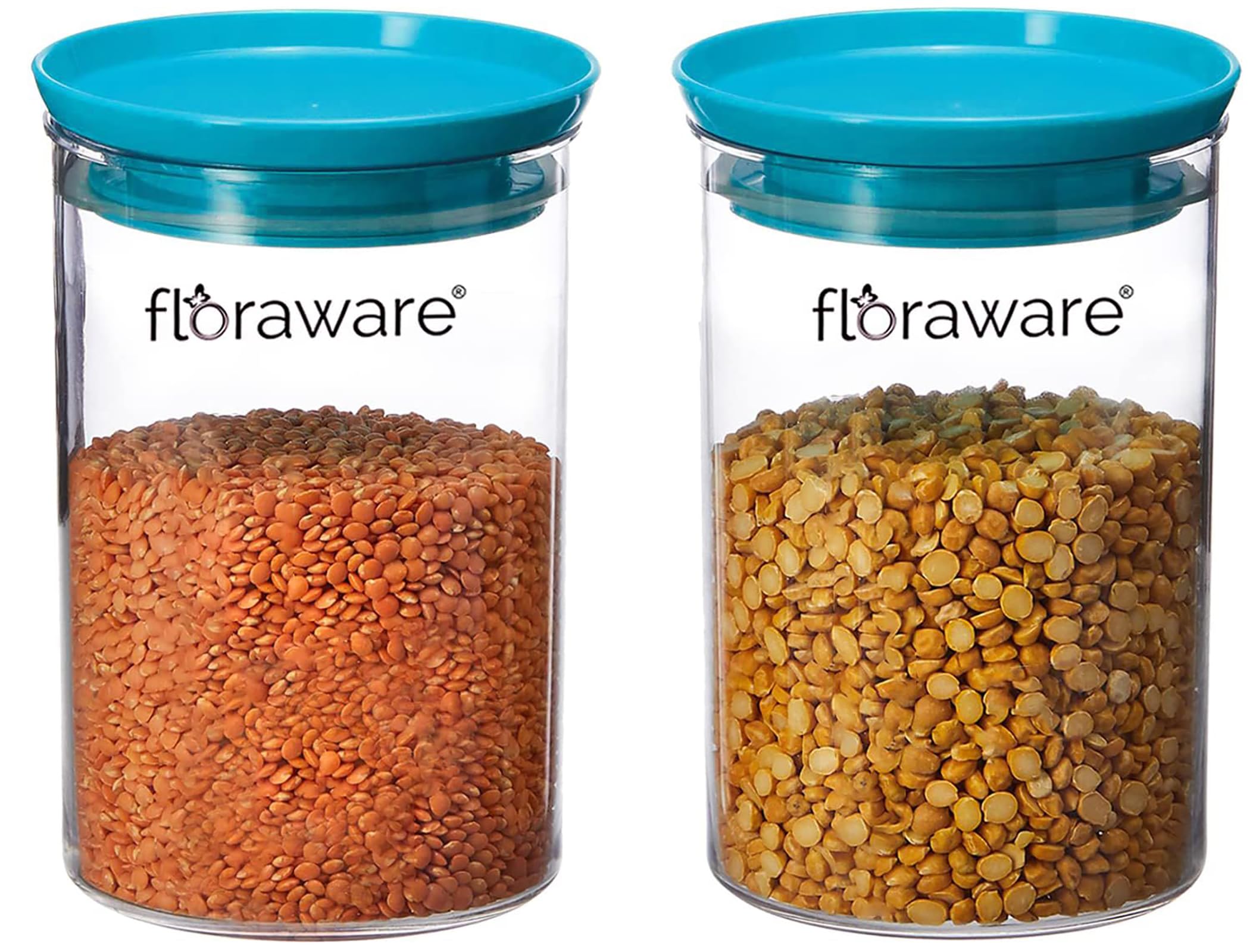 FlorawarePlastic Storage Jar and Container Set I Air Tight & BPA Free Containers for Kitchen Storage Set I Grocery Kitchen Container Set I Multipurpose Jar, 900 ML Each (Blue, 2)