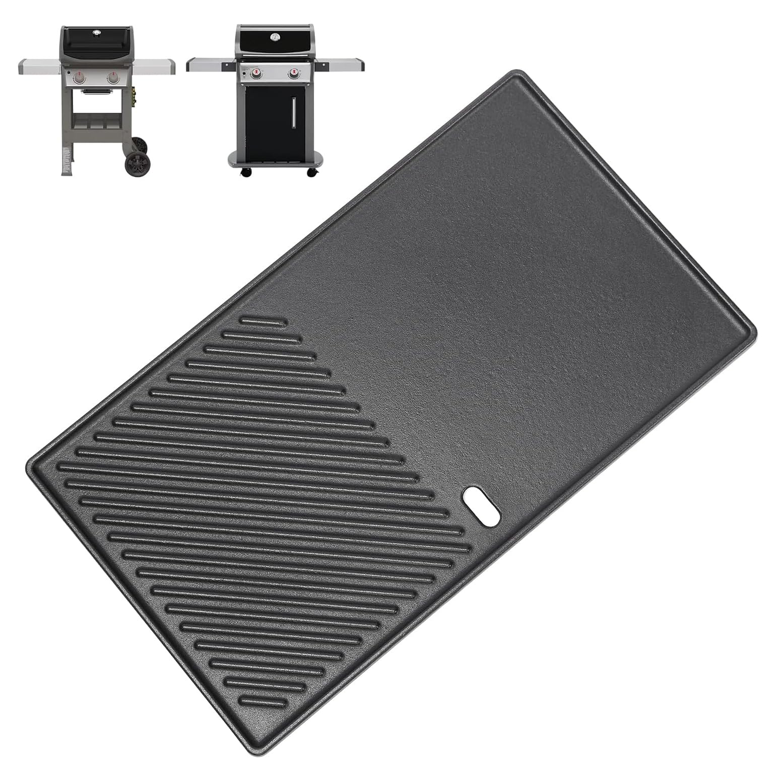 7637 Plancha réversible en fonte 44,5 × 26 cm pour Weber Spirit E210, E215, E220, S210, S215, S220 compatible Spirit 200 & GS4 Spirit II E/S 210, 220, 215