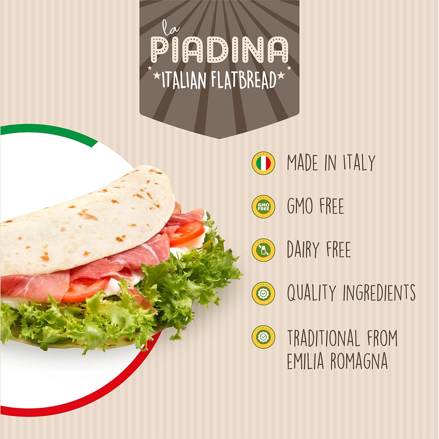 Fresco Piada, 6- Pack - Mixed Bundle of Piadina Italiana, 3 Originals + 3 with Olive Oil (24 Count Total), No Added Preservatives, 100% Made in Italy, Vegan, Lactose & GMO Free