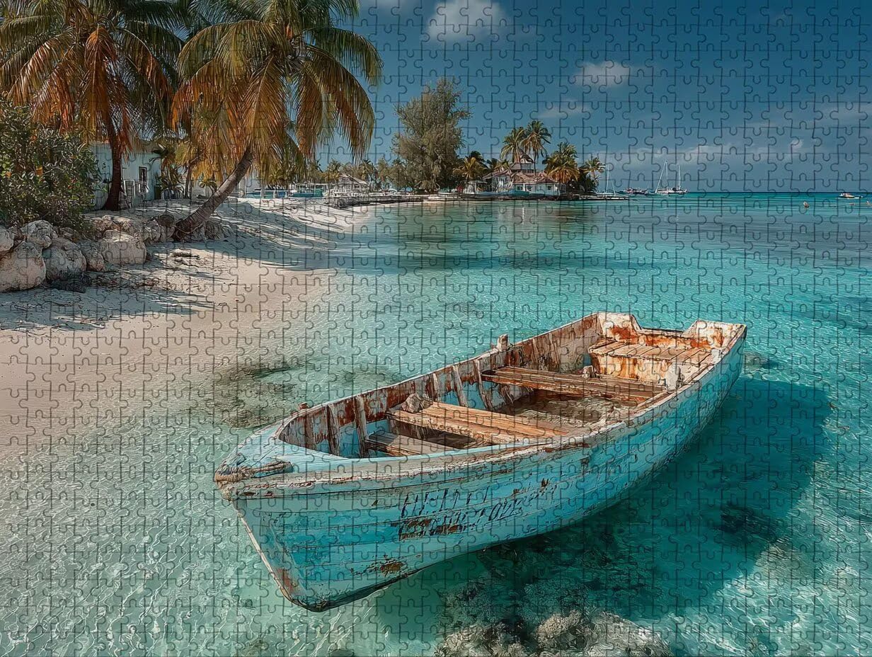 Barca Puzzle 5000 Pezzi Adulti, Vista Mare Puzzle Legno con Scatola 156x105cm, Idea Regalo Uomo e Donna, Divertimento Per Adulti, per Gioco Familiar, Giochi di Sfida, Squisita Confezione, Q-2585