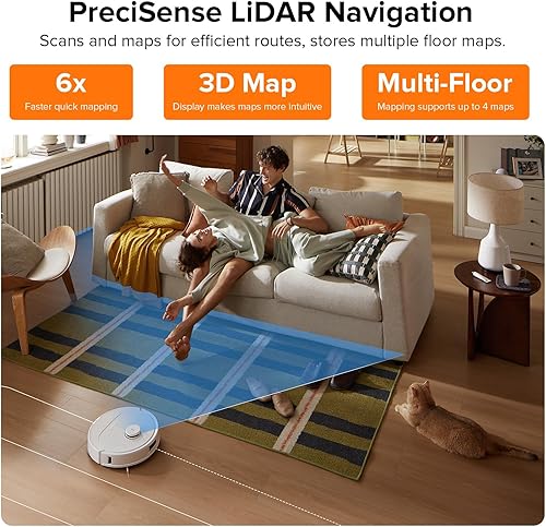 Miniatura 8 de roborock Qrevo Plus - Robot aspirador y trapeador con diseño FlexiArm, trapeador de bordes con vaciado automático, trapeador elevable de 0.394